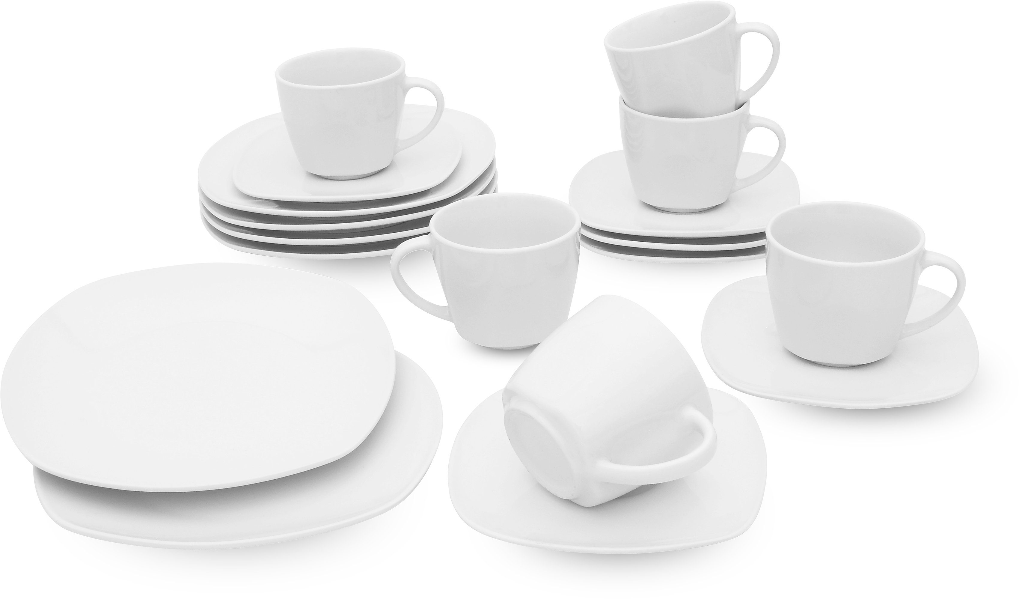 Retsch Arzberg Kaffeeservice Geschirr-Set, Service Fino (18-tlg), 6 Personen, Porzellan, 18 Teile, für 6 Personen