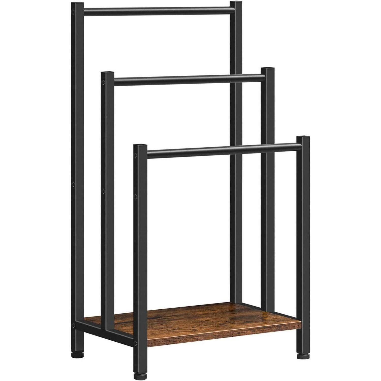 LuxusKollektion Handtuchständer Handtuchständer Handtuchleiter 43 x 28 x 81 cm Dunkelbraun Schwarz