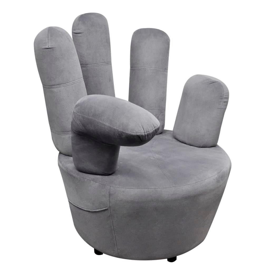 vidaXL Sessel Stuhl Handform (1-St) Grau in Samt