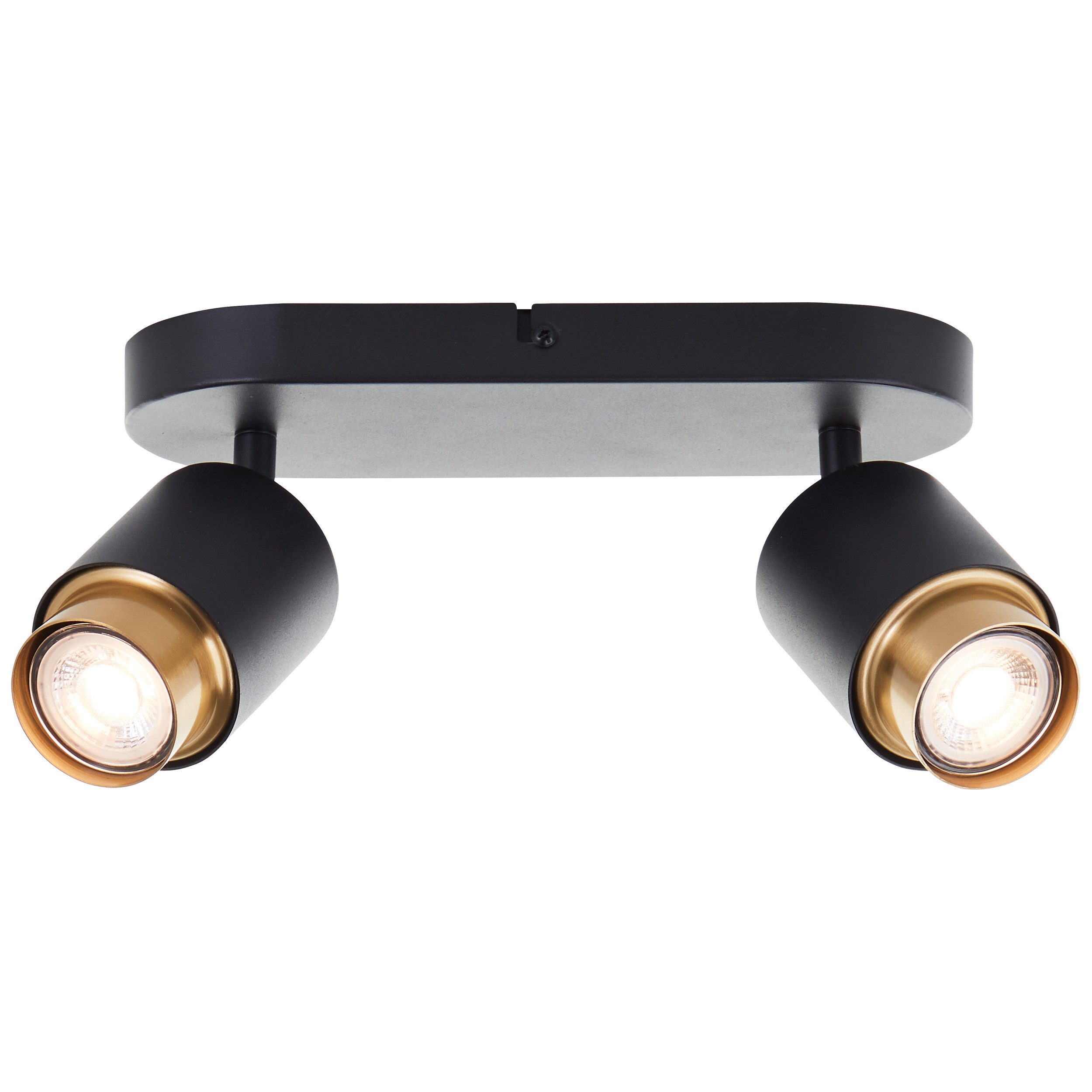 Brilliant Deckenstrahler Covelo, LED wechselbar, Warmweiß, GU10, 3000 K, dimmbar, schwenkbar, schwarz goldfarben