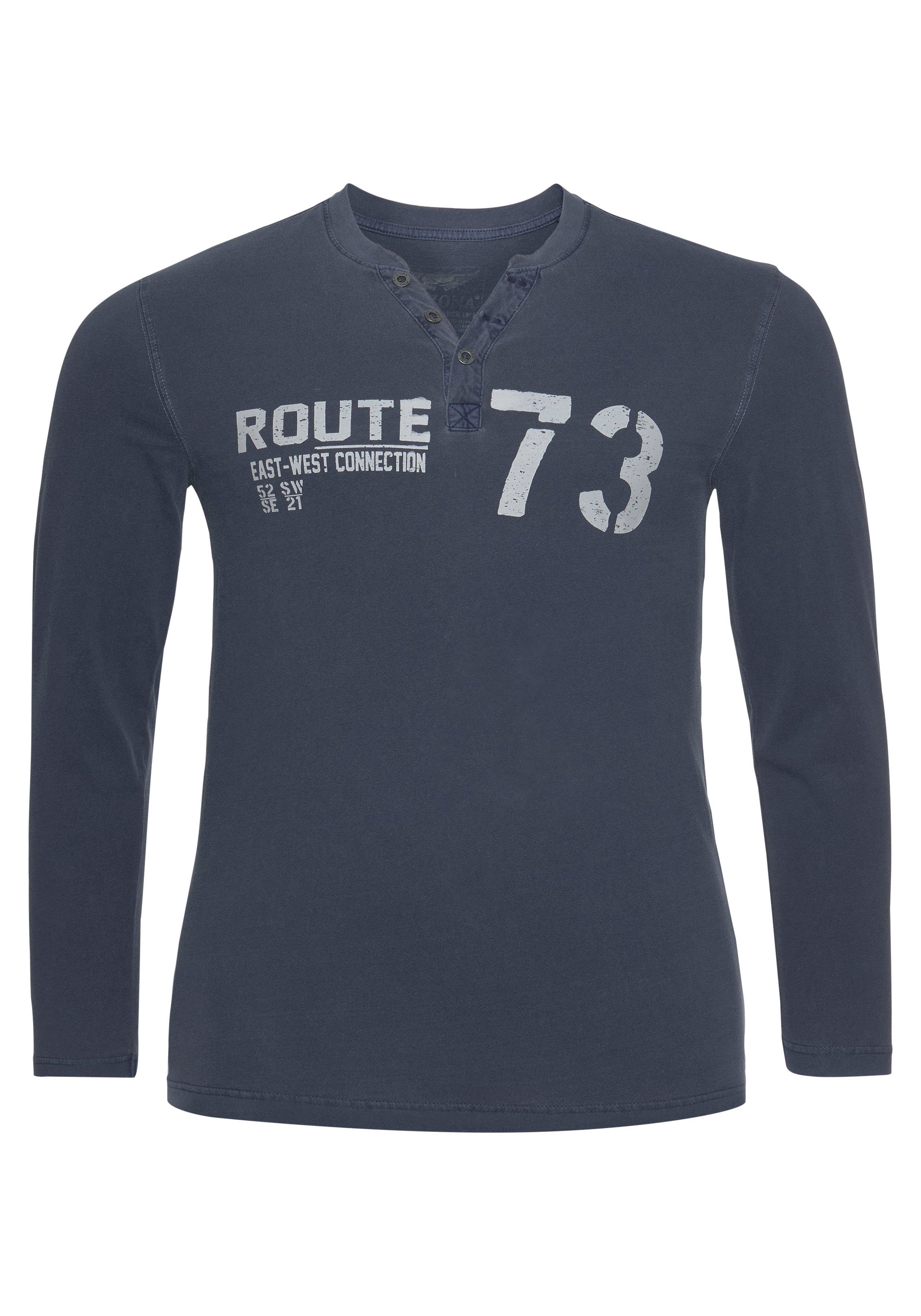 Arizona Henleyshirt Langarm, casual, Rundhalsausschnitt, aus günstig online kaufen