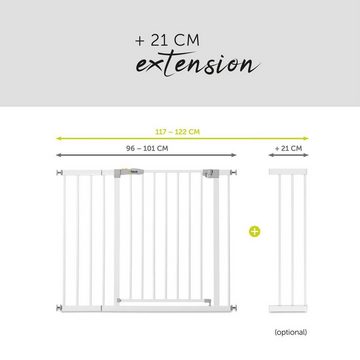 Hauck Türschutzgitter Stop N Safe 2 inklusive 21 cm Extension, weiß, auch als Treppenschutzgitter verwendbar