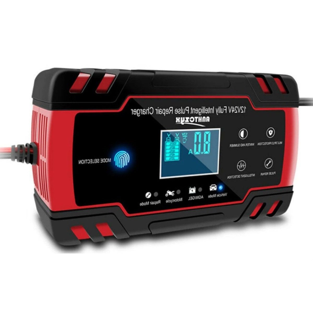 Autobatterie Ladegerät 12 V/8 A 24 V/4 A Batterieladegerät mit LCD Autobatterie-Ladegerät