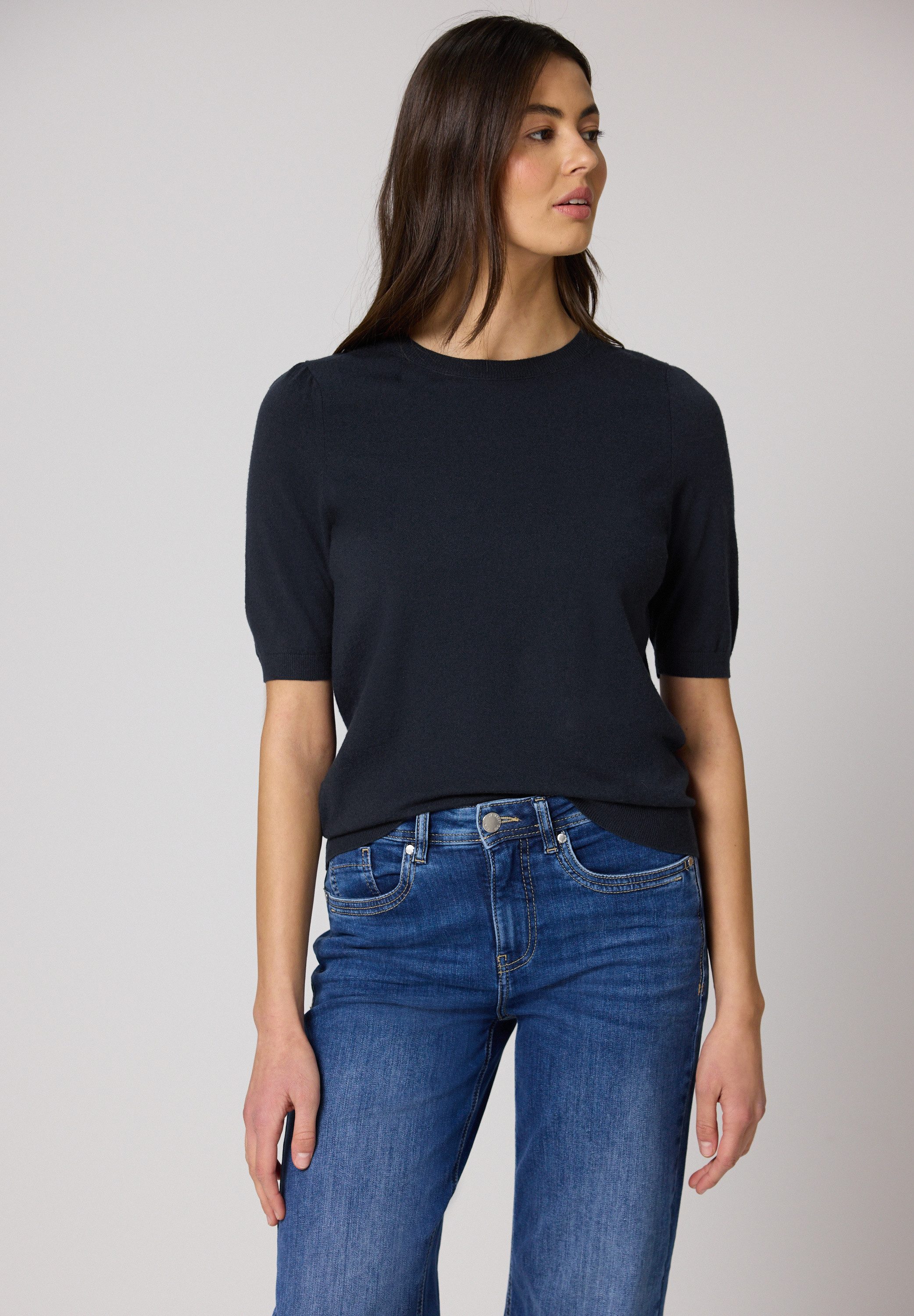 STREET ONE 3/4 Arm-Pullover in Unifarbe