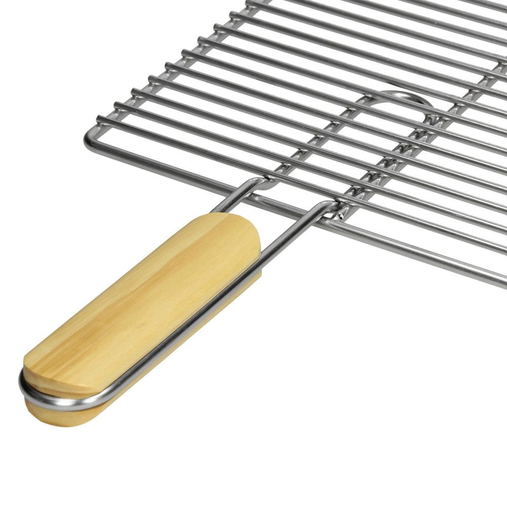 ECD Germany Grillrost Grill aus Edelstahl mit abnehmbaren Griffen robust & rostfrei für BBQ, Grillplatte 54x34cm Rechteckig für Gasgrill Holzkohlegrill Feuerste – Bild 4 von 5