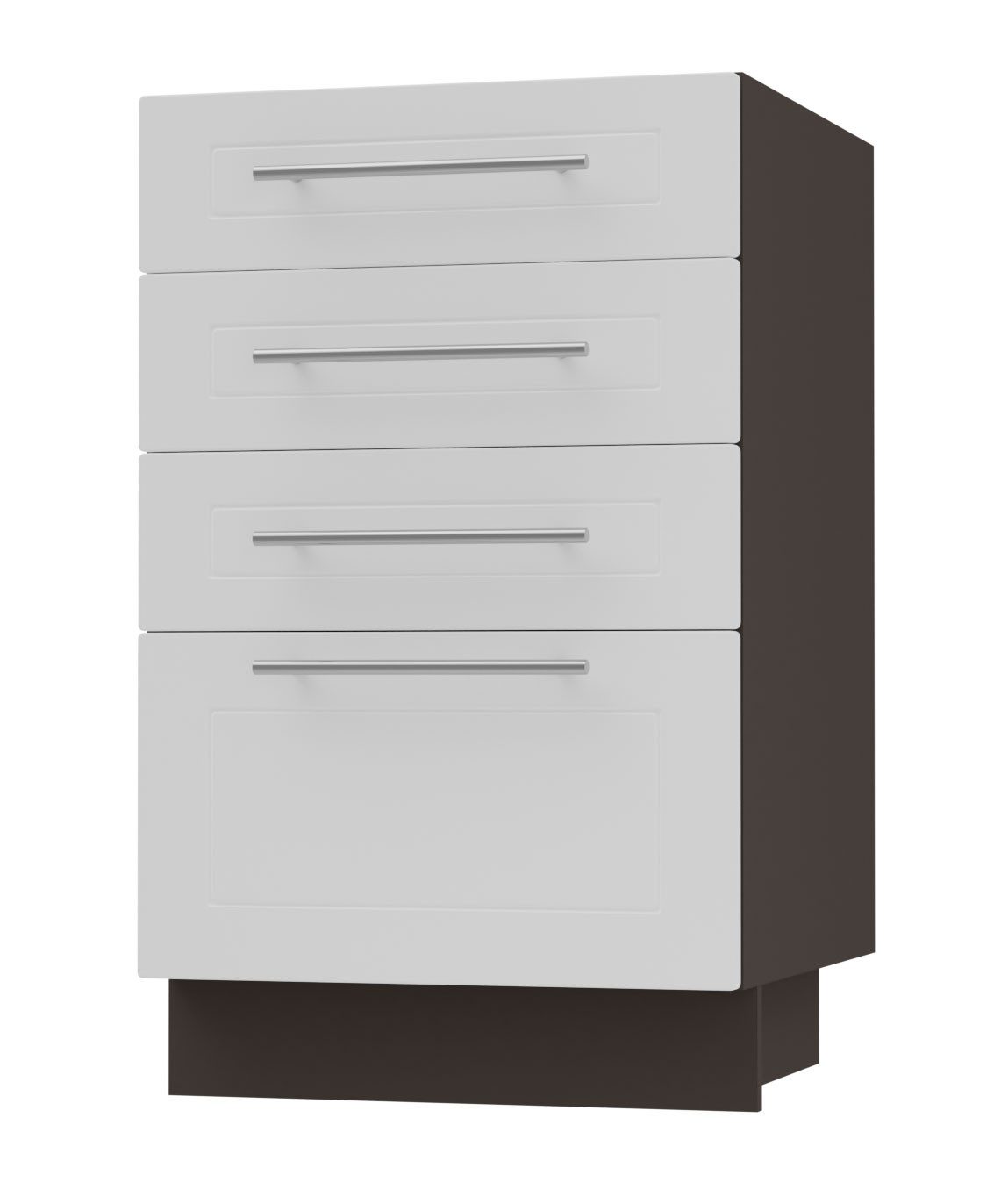 Feldmann-Wohnen Unterschrank Kvantum (Schubladen mit HETTICH Vollauszug, Selbsteinzug und Soft-Close-Funktion, 1-St., Fronten mit dekorativen Fräsungen und leicht abgerundeten Ecken) 40x50x82cm lava - weiß (Q-D4A/40)