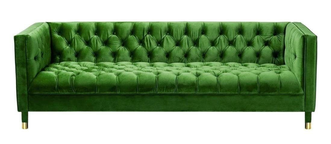 JVmoebel Chesterfield-Sofa, Blaue Chesterfield Textil Modern Design Stoff Kreative Möbel Neu Wohnzimmer Sofa Grün