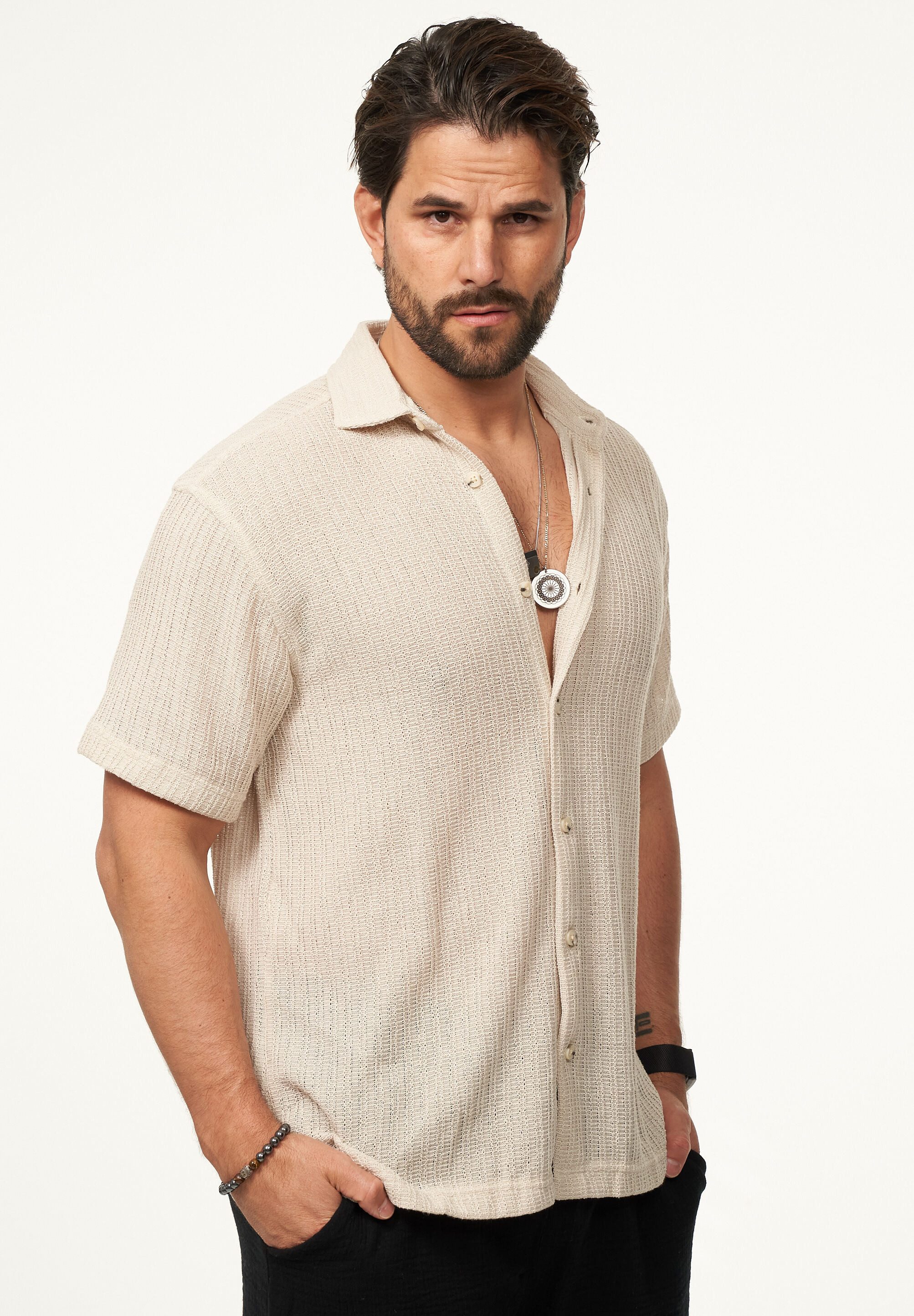 CARISMA Kurzarmhemd im Vintage Summer-Look als Strickhemd Herren Kurzarm St günstig online kaufen
