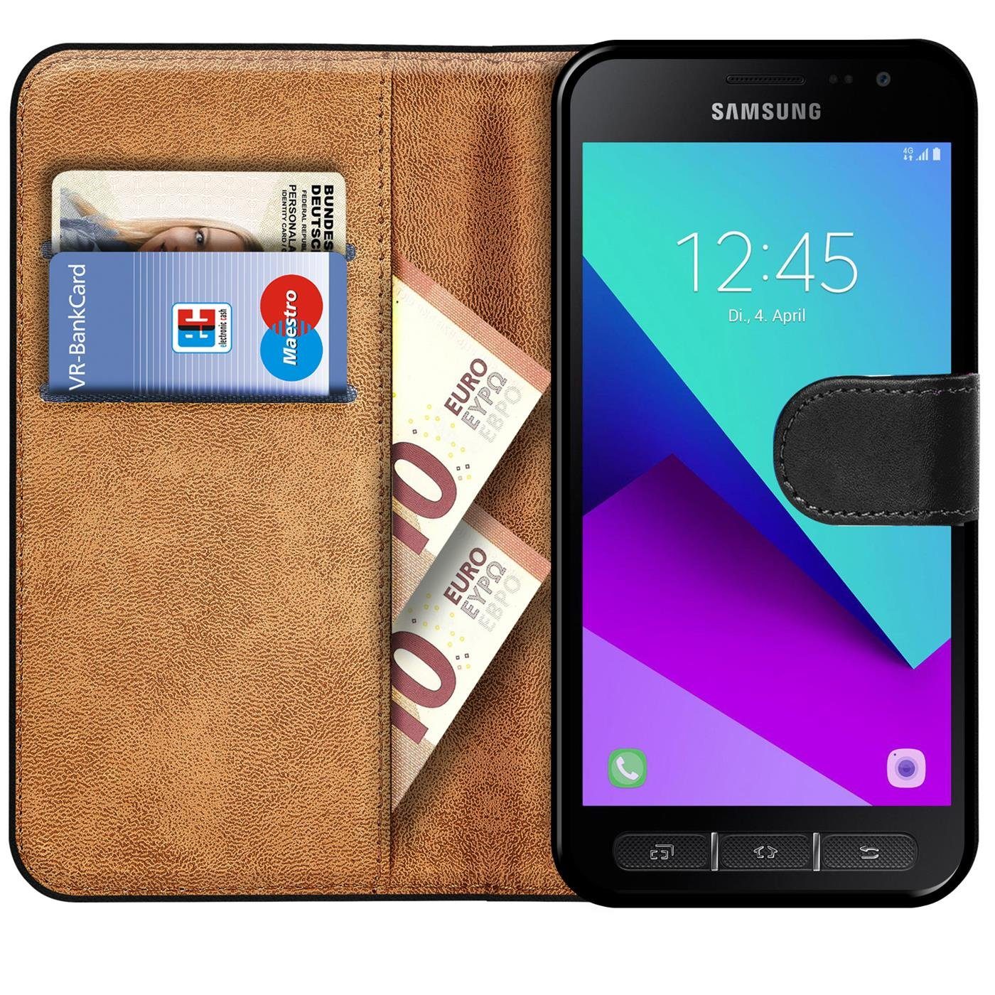 CoolGadget Handyhülle Book Case Handy Tasche für Samsung Galaxy XCover 4 5 Zoll, Hülle Klapphülle Flip Cover für Samsung XCover 4 Schutzhülle stoßfest