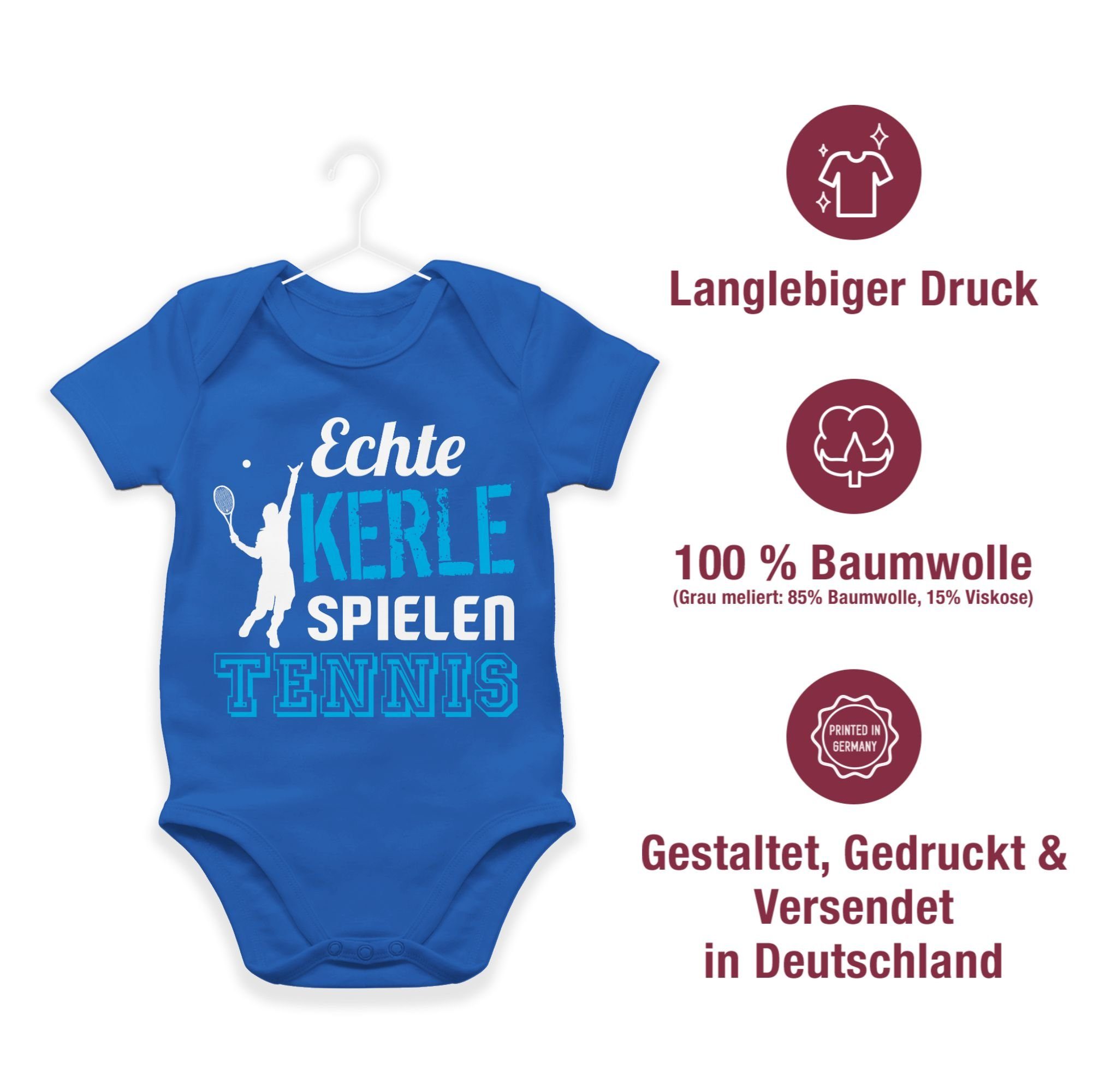 Kerle Royalblau & Sport 1 Baby Shirtbody Shirtracer Tennis Bewegung Echte spielen