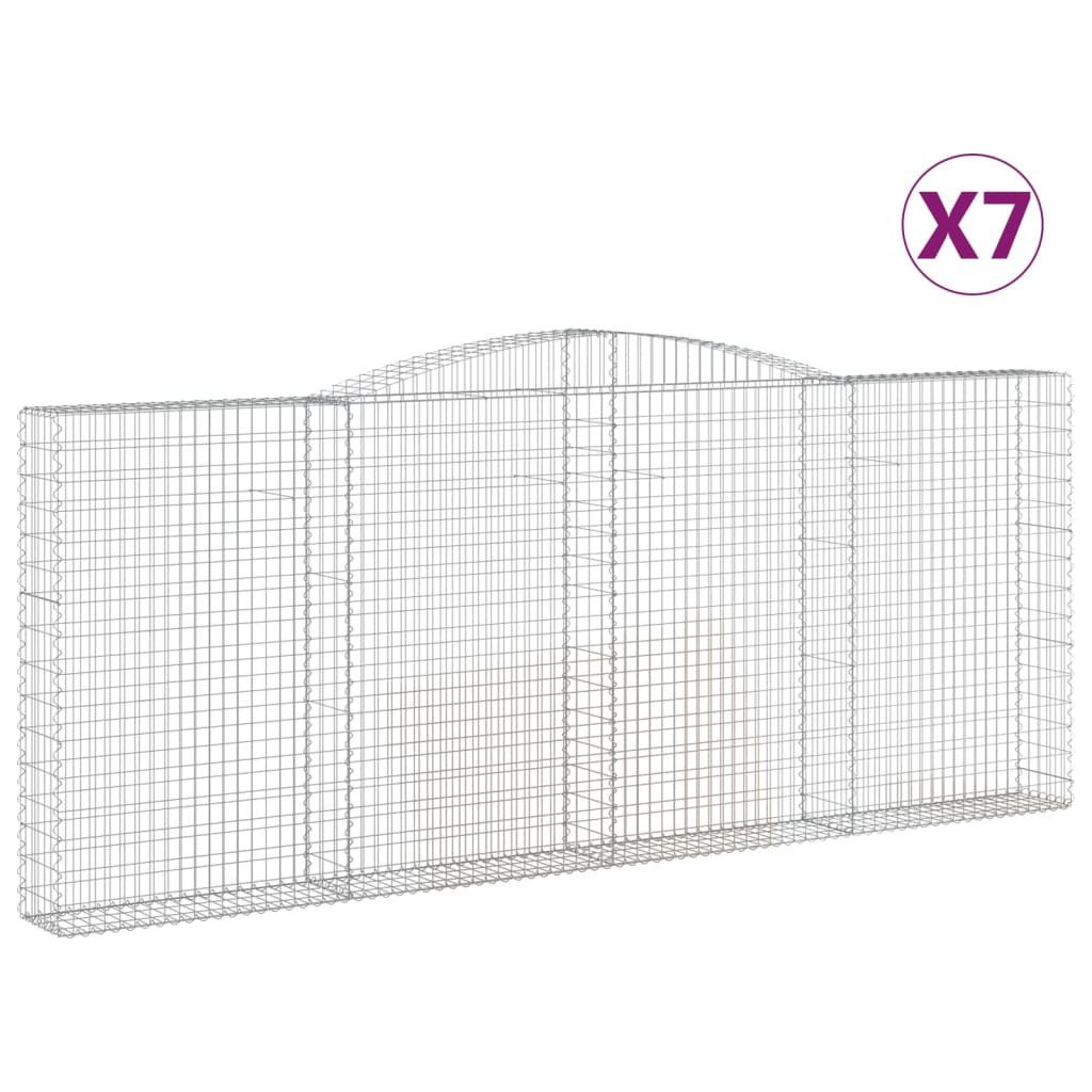 Thumbnail - vidaXL Blumentopf Gabionen mit Hochbogen 7 Stk. 400x30x160/180cm Verzinktes Eisen (7 St)