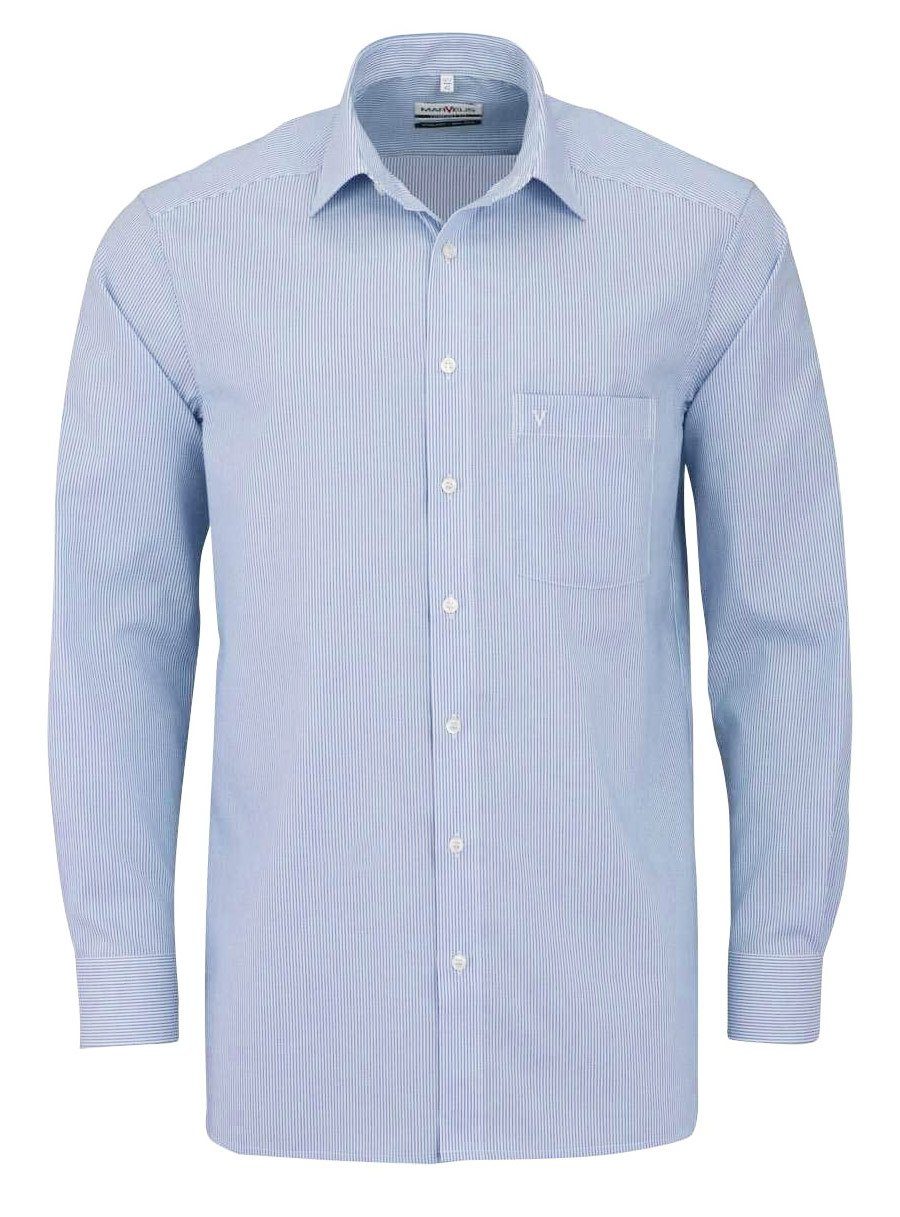 Businesshemd - Businesshemd Gestreift Blau - Fit Comfort MARVELIS -