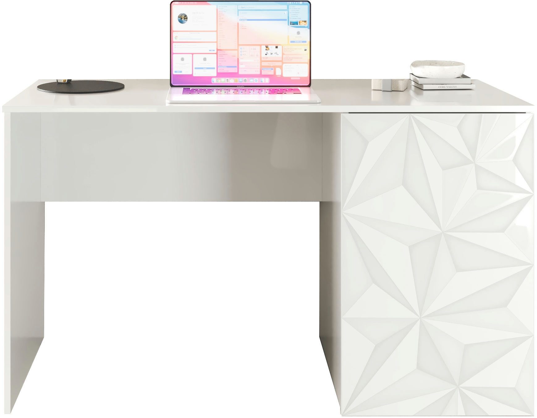 INOSIGN Schreibtisch Prisma, Breite 120 cm, Tiefe 50 cm, mit Stauraum (1 Tü günstig online kaufen