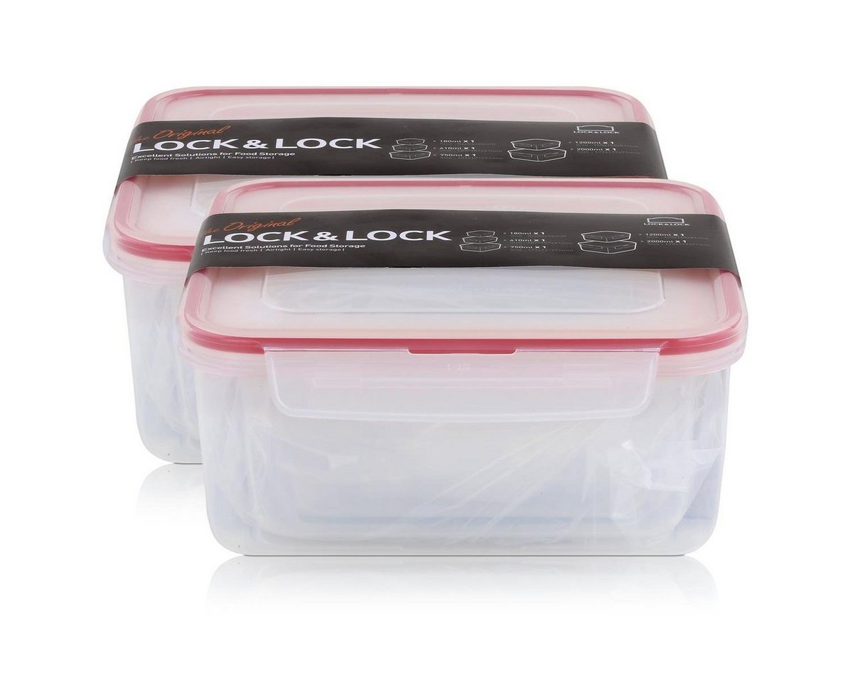 LOCK & LOCK Vorratsdose Lock&Lock HPL980CLQ5 Frischhaltedosen 5er Set - Luft & Wasserdicht (2e, Kunststoff
