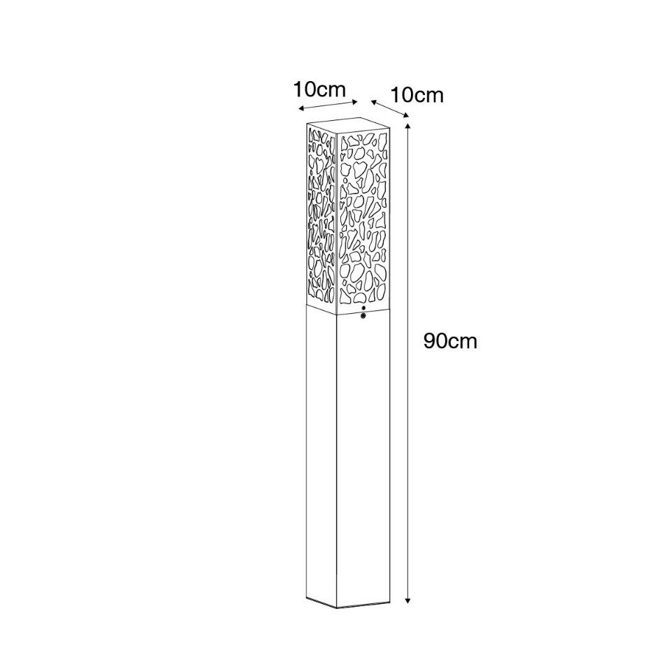 Qazqa Außen-Stehlampe Nicole, ohne Leuchtmittel, Warmweiß, QAZQA Außen­poller­leuchte, e27, Schwarz, Aluminium, Modern
