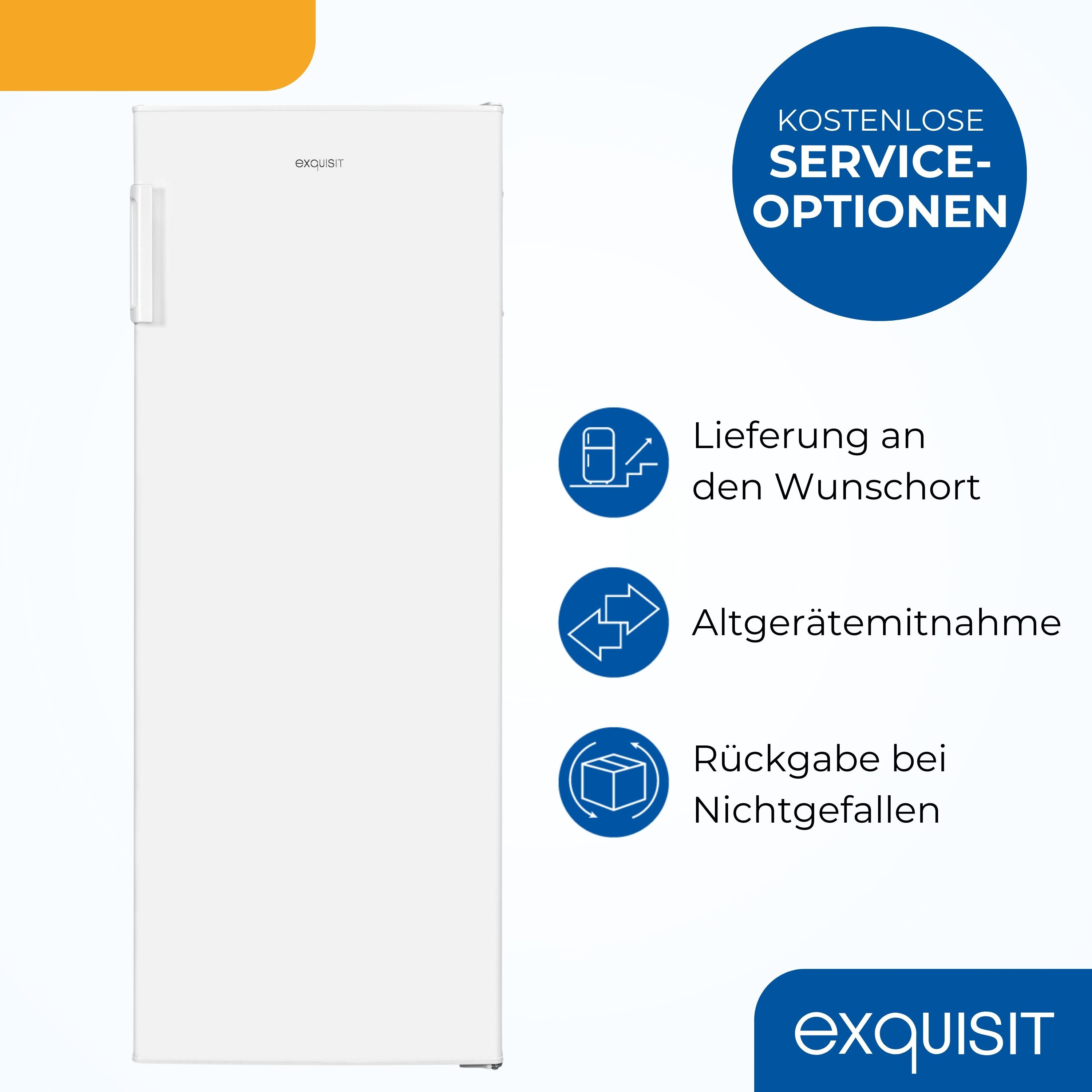 exquisit Gefrierschrank GS5230-H-040E, 142.6 cm hoch, 54.4 cm breit, 4*-Gefrierfach, Türanschlag wechselbar, Höhenverstellbare Füße – Bild 5 von 5