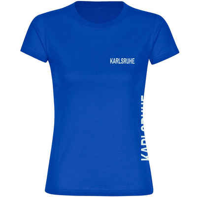 multifanshop T-Shirt Damen Karlsruhe - Brust & Seite - Frauen