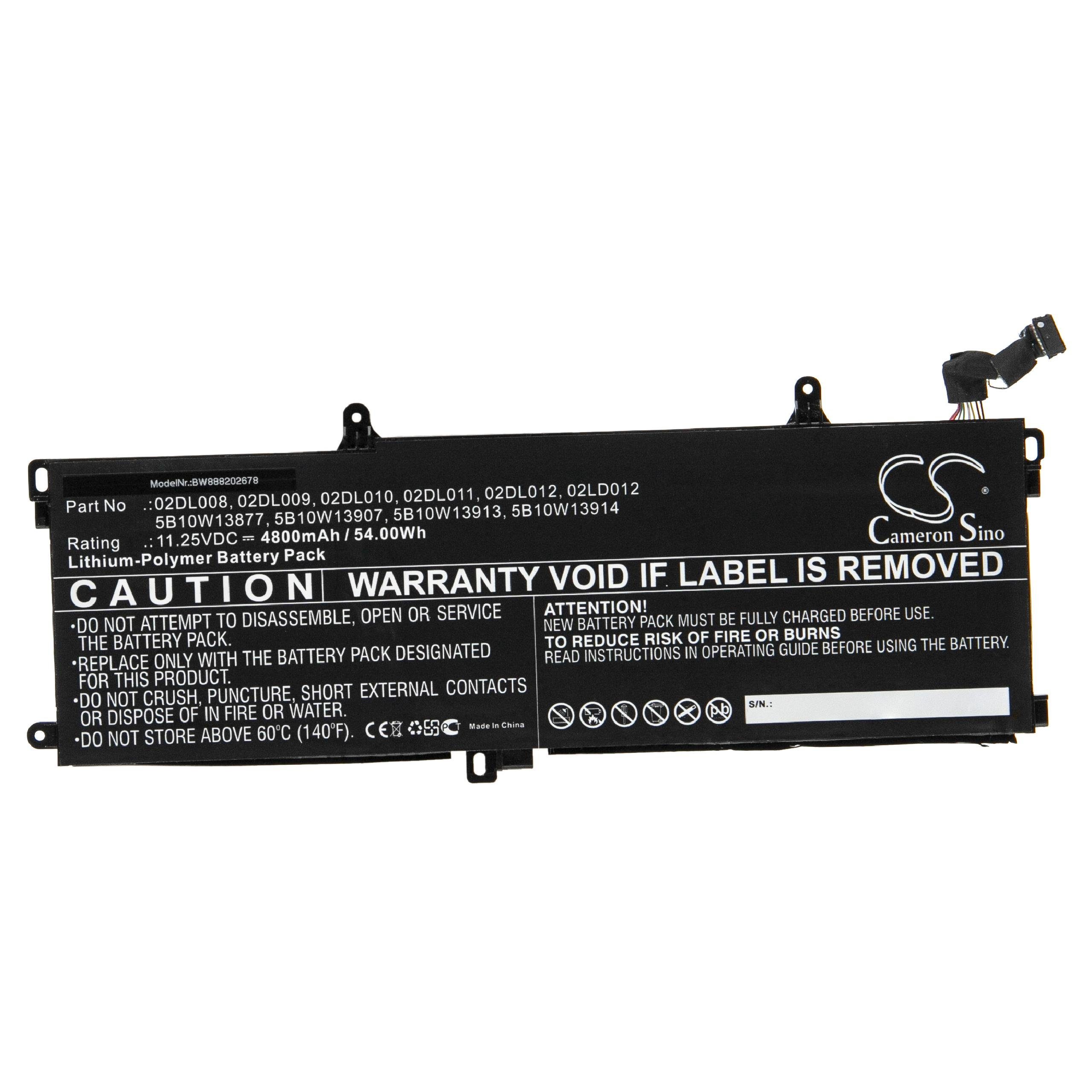 vhbw passend für Lenovo ThinkPad T590 20N4A002CD, T590 20N4A00CCD, T590 Laptop-Akku 4800 mAh