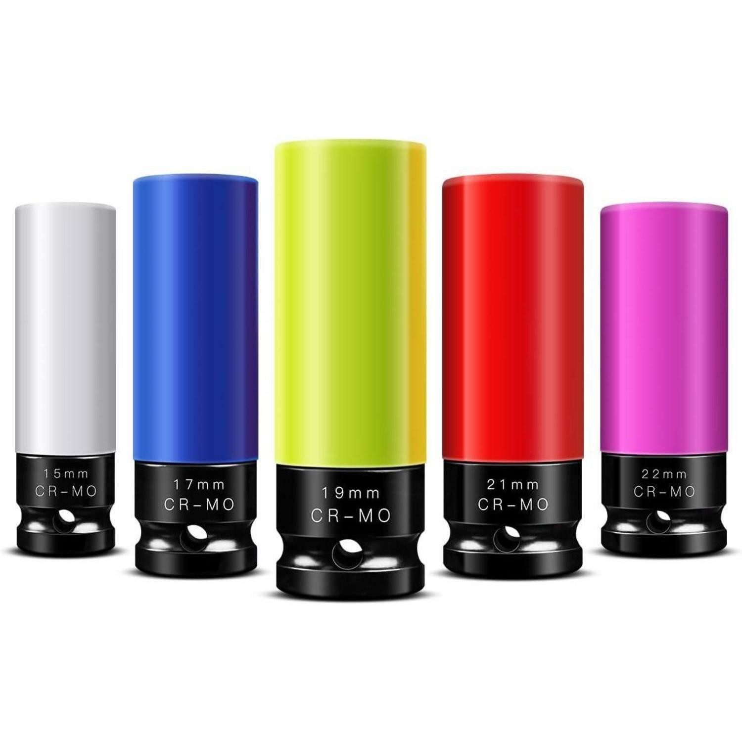 LuxusKollektion Stecknüsse Schlagschrauber Nüsse Set 15-22mm dünnwandig Felgenschutz