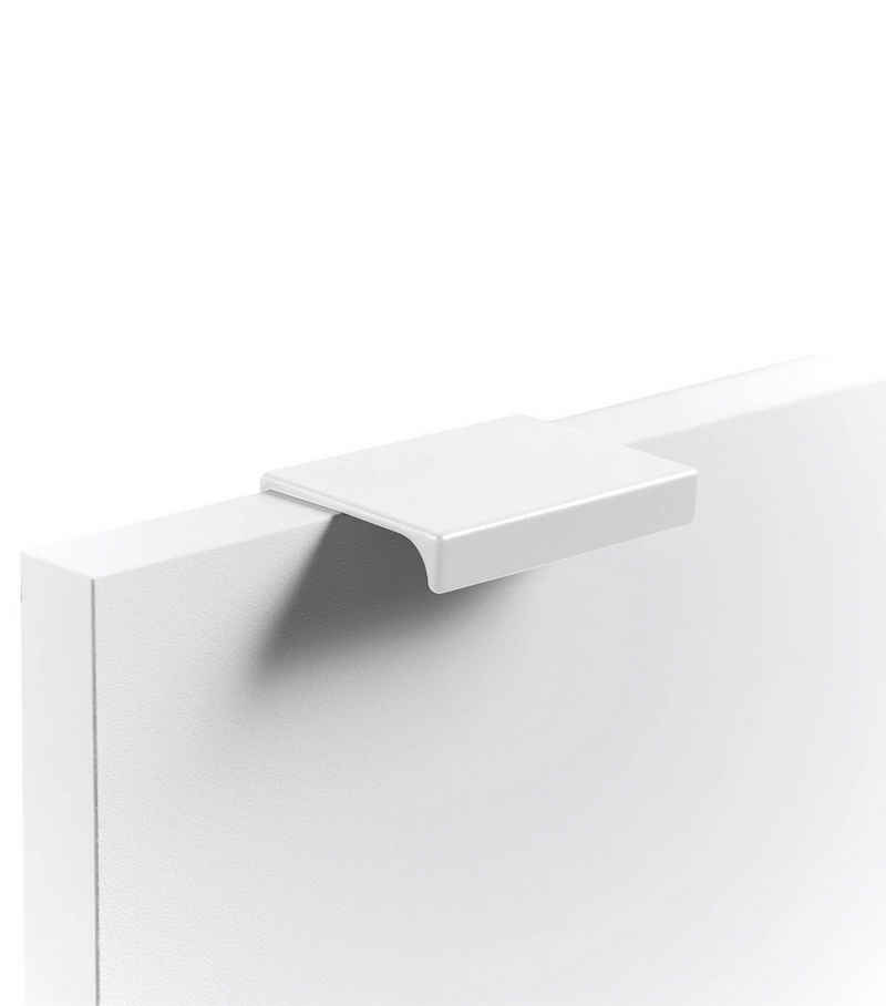 mokebo Möbelgriff Der Handliche (aus Metall), Griff für Push-to-Open Möbel, Schrankgriff oder Türgriff in Weiß