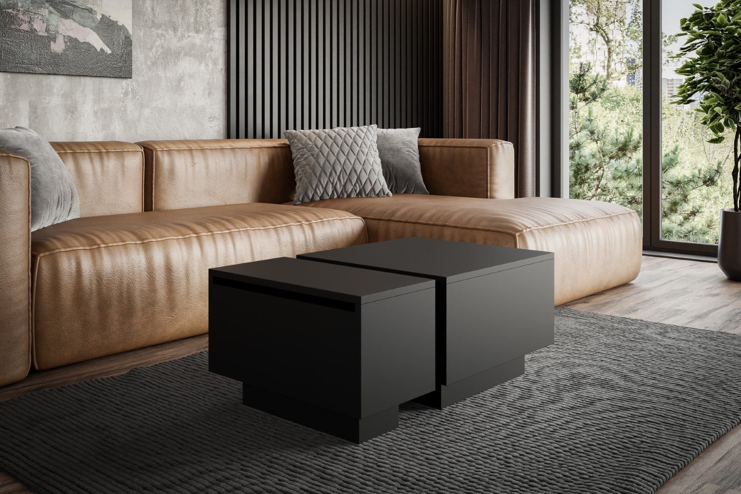 ALTDECOR Couchtisch MONA36 (Kaffeetisch Wohnzimmertisch Modern Sofatisch Stubentisch), Tisch für Couch aus hochwertigem Holzwerkstoff