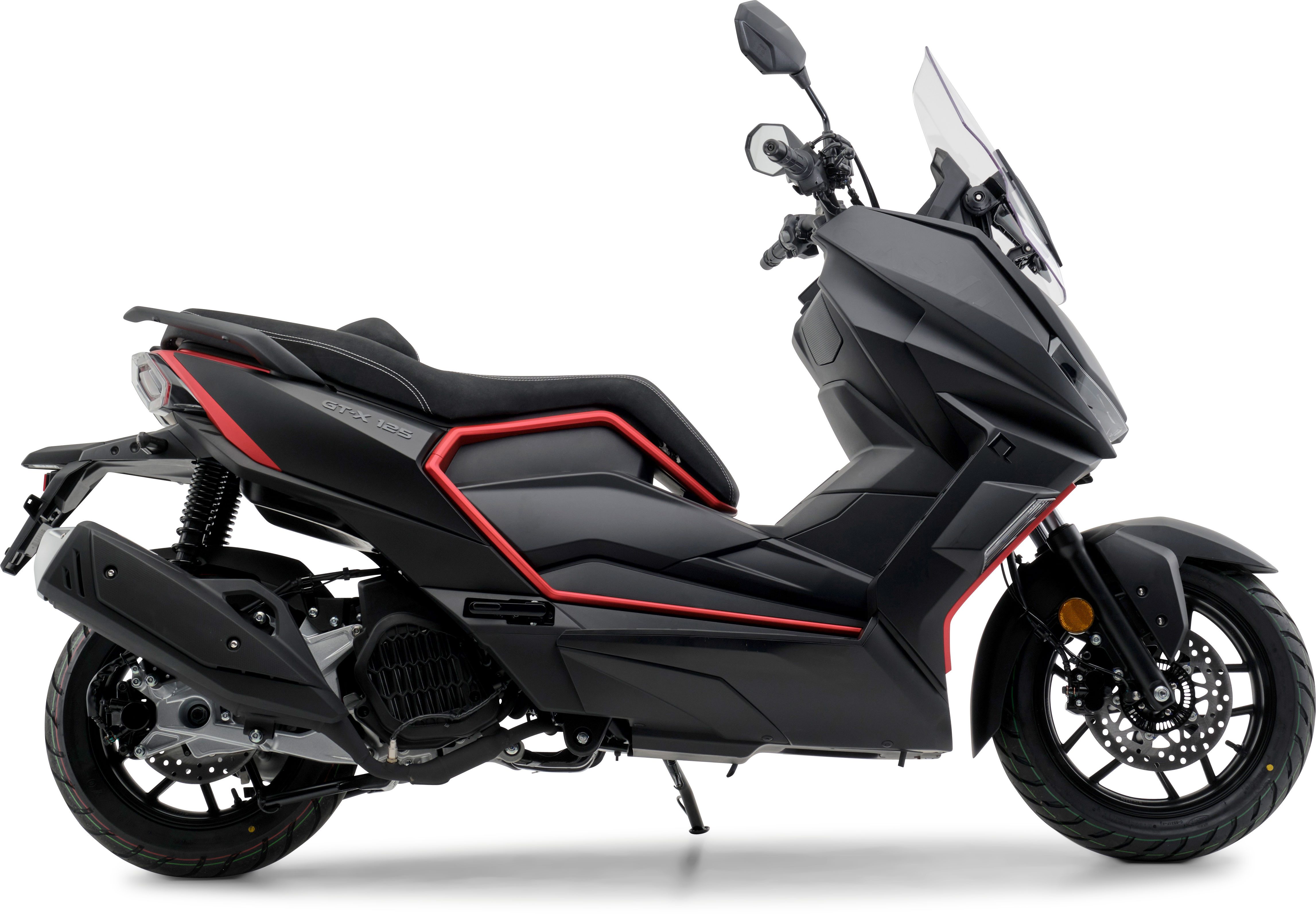 Burnout GT-X 125cc Dark Fire Scooter, 125cc, 92 km/h, Euro 5+, LED Lighting, Navigation, 7-inch TFT Speedometer, Adjustable Windshield