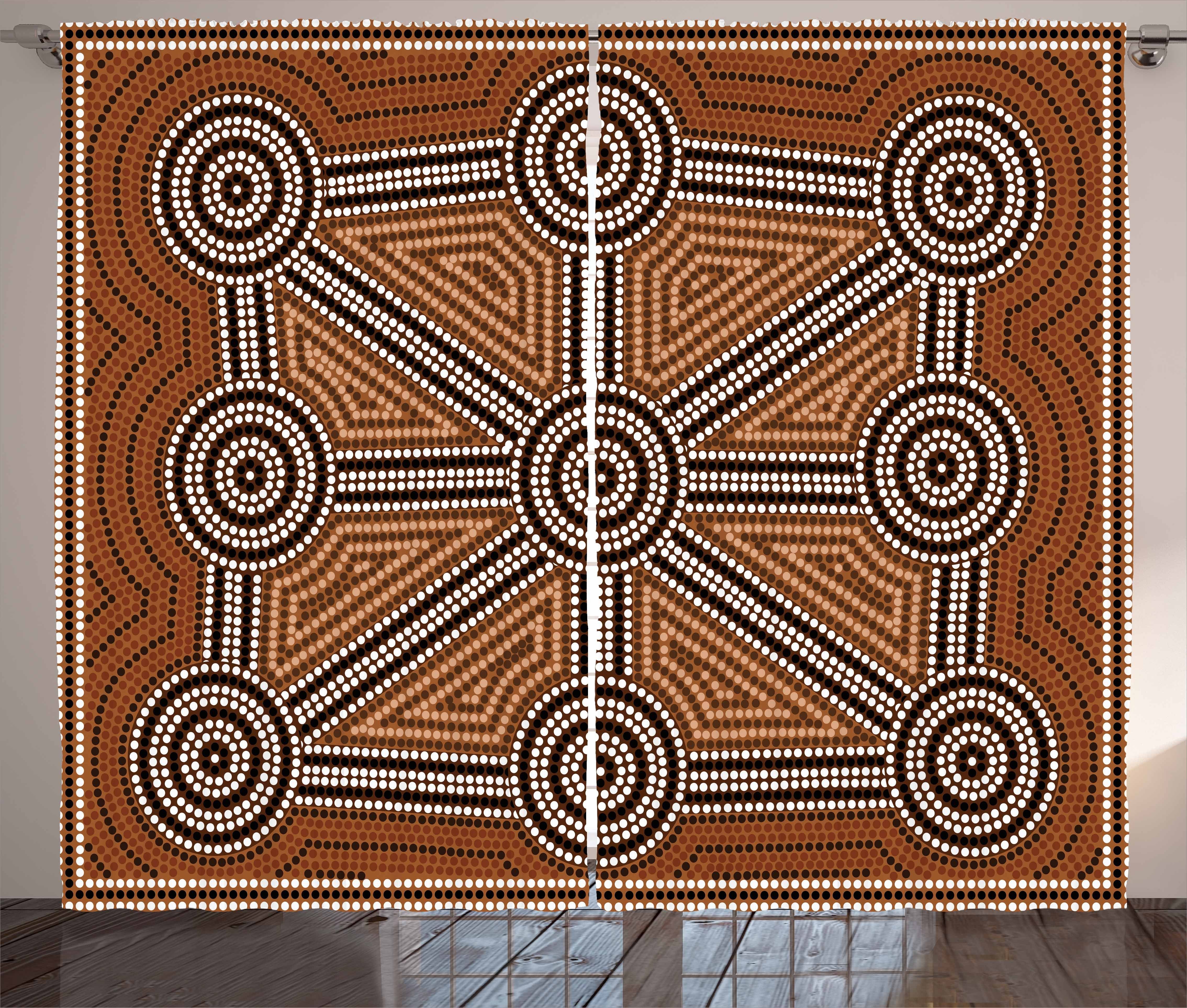 Gardine Schlafzimmer Kräuselband Vorhang mit Schlaufen und Haken, Abakuhaus, Stammes Aboriginal Patterns