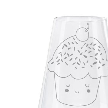Mr. & Mrs. Panda Weißweinglas Cupcake - Transparent - Geschenk, Gute Laune, Küche Spruch, Küche Dek, Premium Glas, Alltagstauglich & robust