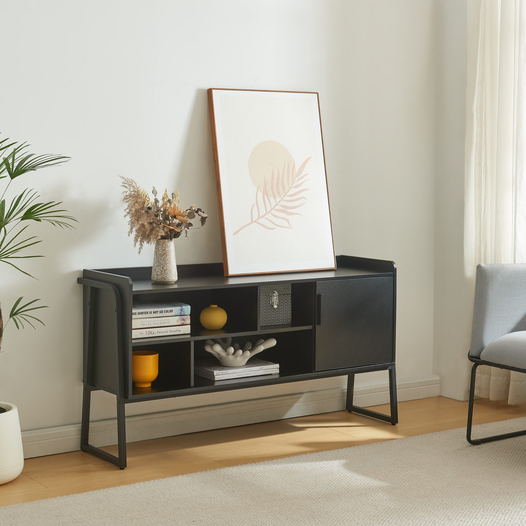 en.casa TV-Schrank Fernsehschrank »Storfjord« mit Metallgestell günstig online kaufen