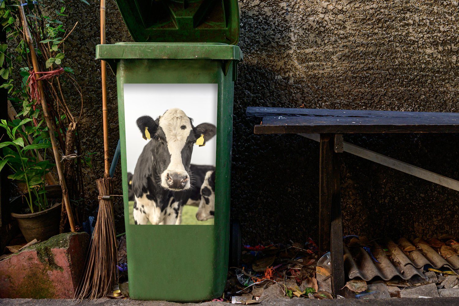 (1 - MuchoWow Kühe Wandsticker - Container, Sticker, Mülleimer-aufkleber, Abfalbehälter Porträt Etikett St), Mülltonne,