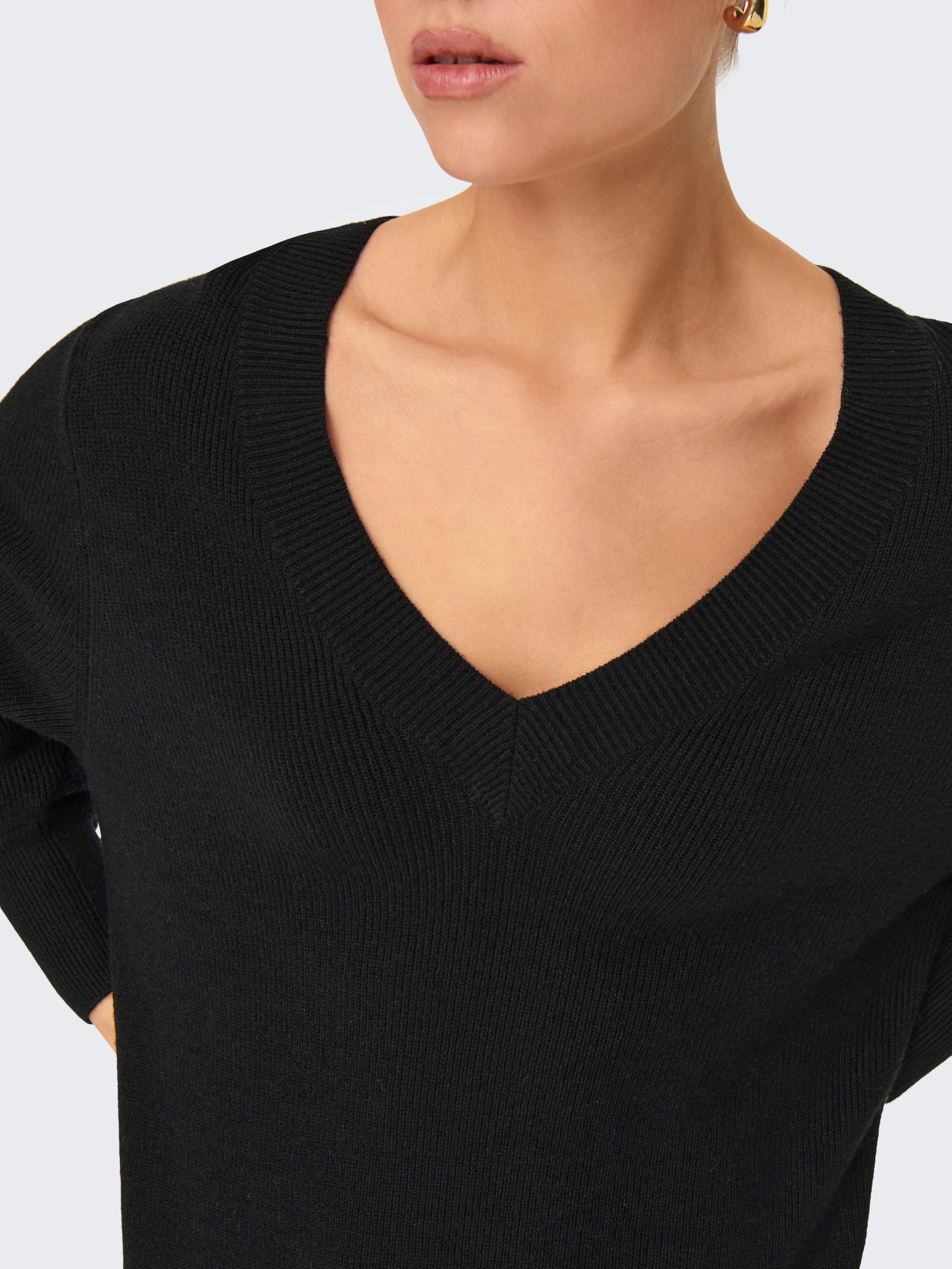 ONLY Strickkleid ONLKATIA LS V-NECK DRESS NCA KNT