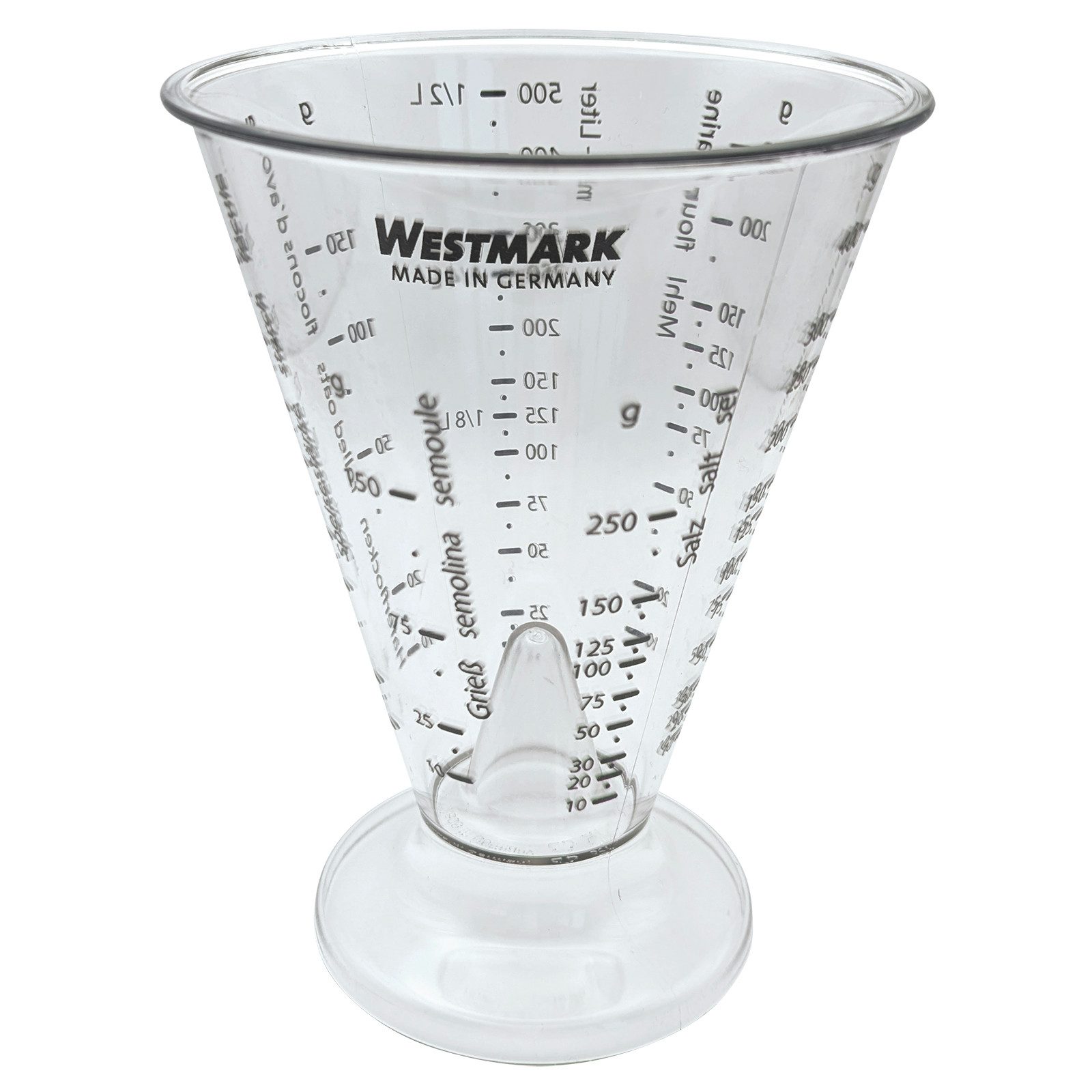 WESTMARK Messbecher Mit Feinmesskegel, Verschiedene Maßeinheiten, 0,5 Liter, SAN
