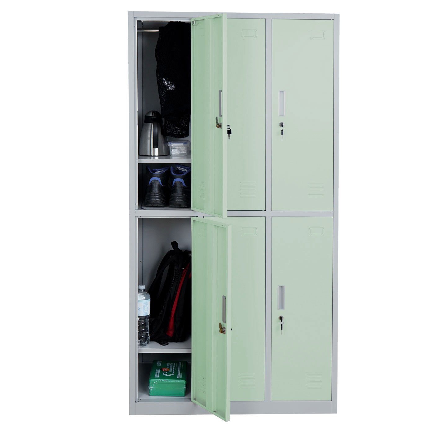 MCW Mehrzweckschrank Preston T829-6 Drehriegelschloss inkl. 2 Schlüssel, Lüftungsschlitze, Etikettenhalter