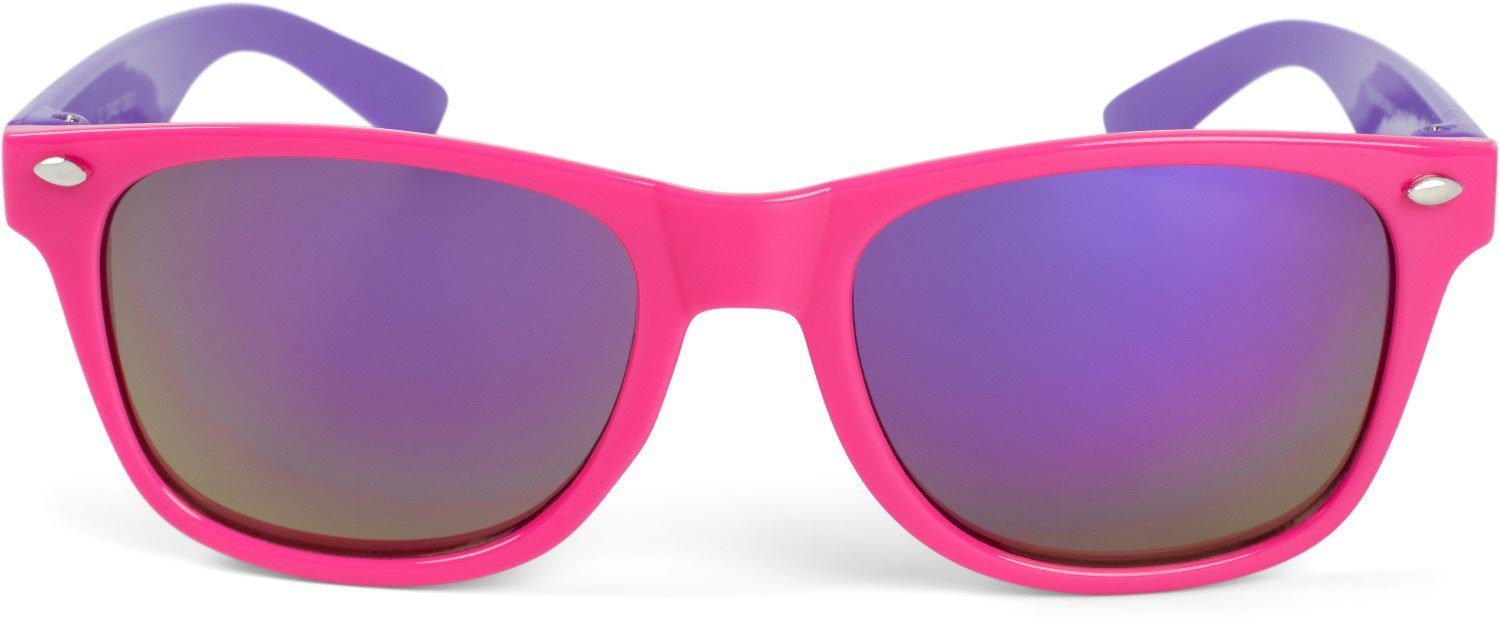 styleBREAKER Sonnenbrille Glas (1-St) / Verspiegelt Lila Gestell Pink-Lila verspiegelt