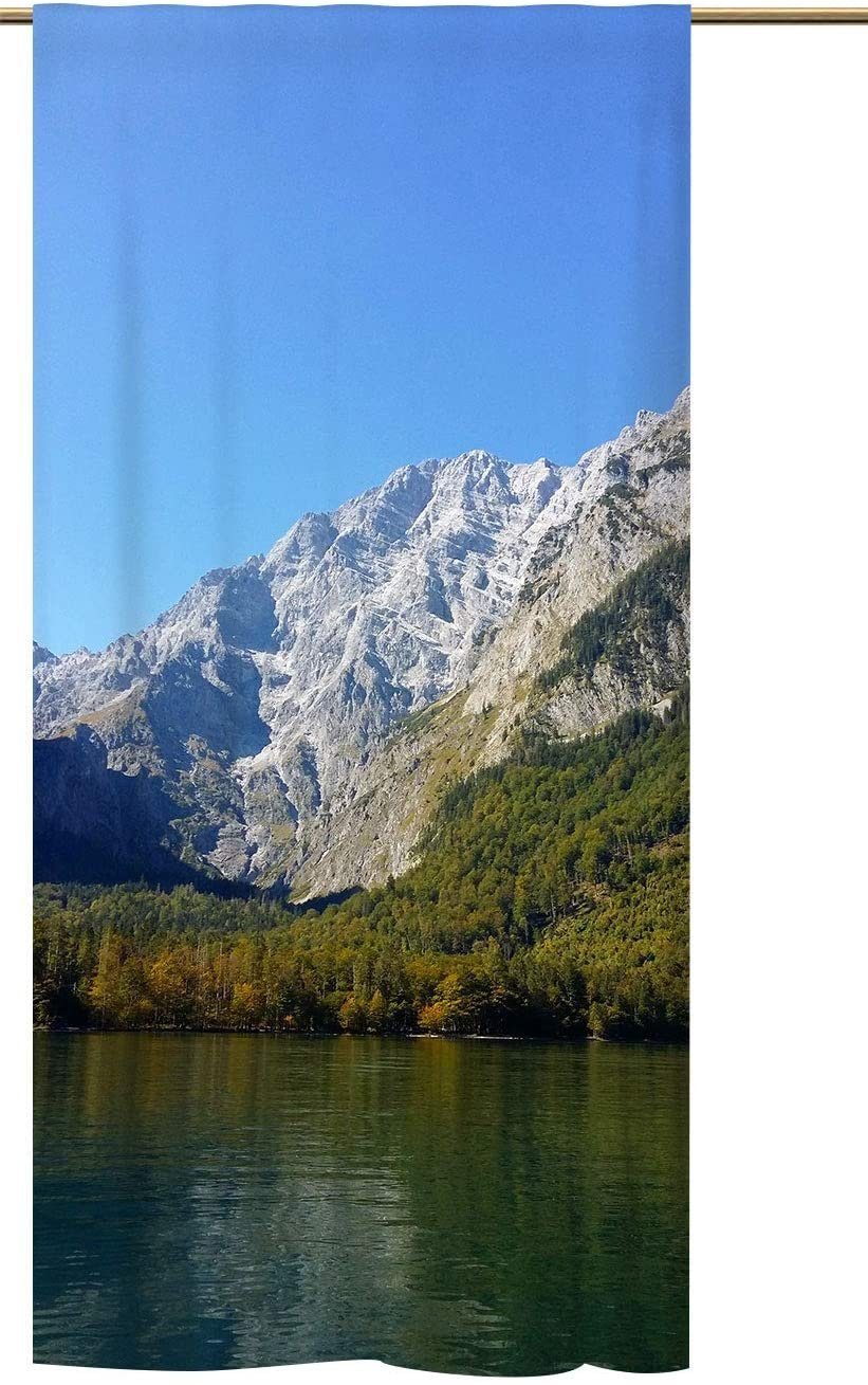 Vorhang Schlaufenschal Alpensee mit verdeckten Schlaufen, Hochwertig, gardinen-for-life