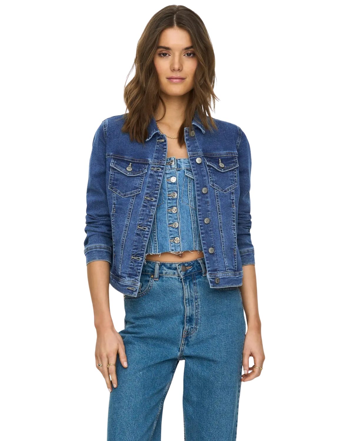 ONLY Jeansjacke Klassische Übergangsjacke im lässigen Casual Style