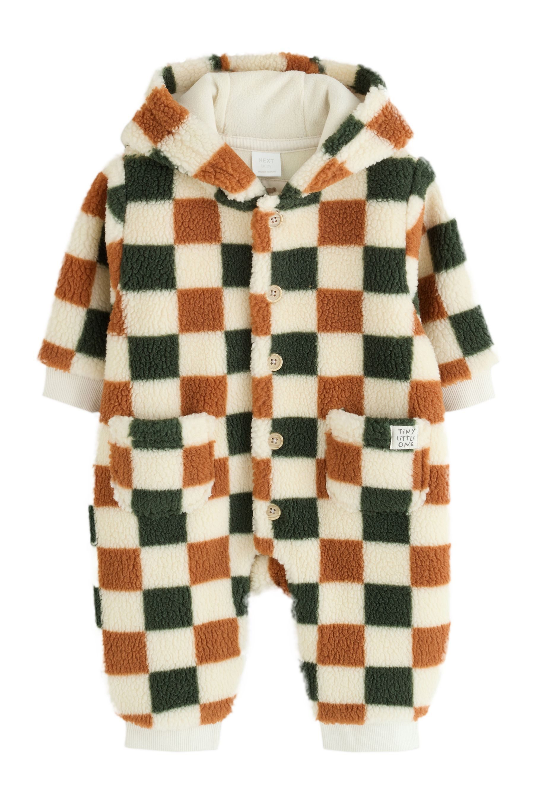 Next Fleeceoverall Baby geknöpfter Borg-Anzug mit Kapuze (1-tlg) – Bild 5 von 5