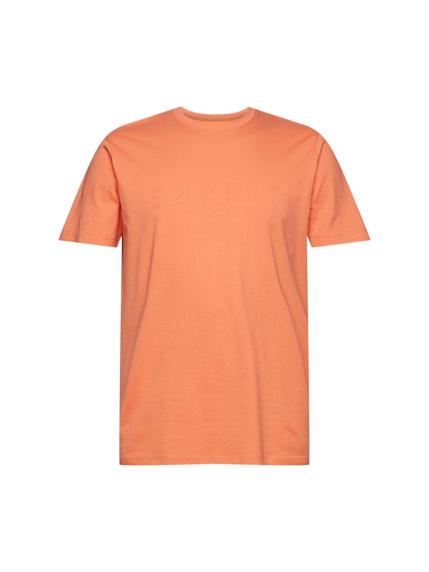Esprit T-Shirt Jersey-T-Shirt mit Logo-Print (1-tlg) CORAL