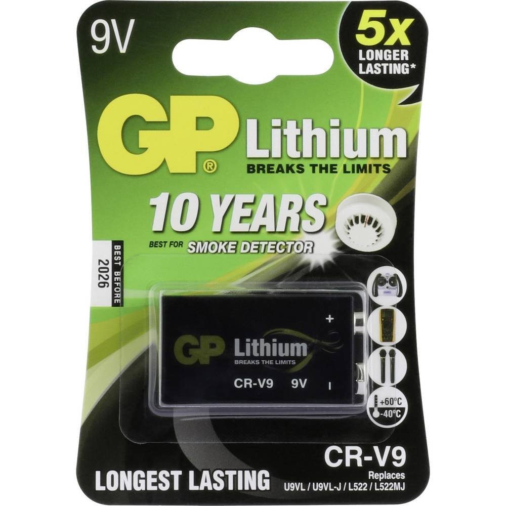 Gp Lithium Batterie 9V Block Batterien Longlife, (9V / E-Block 6LR61 Batterie