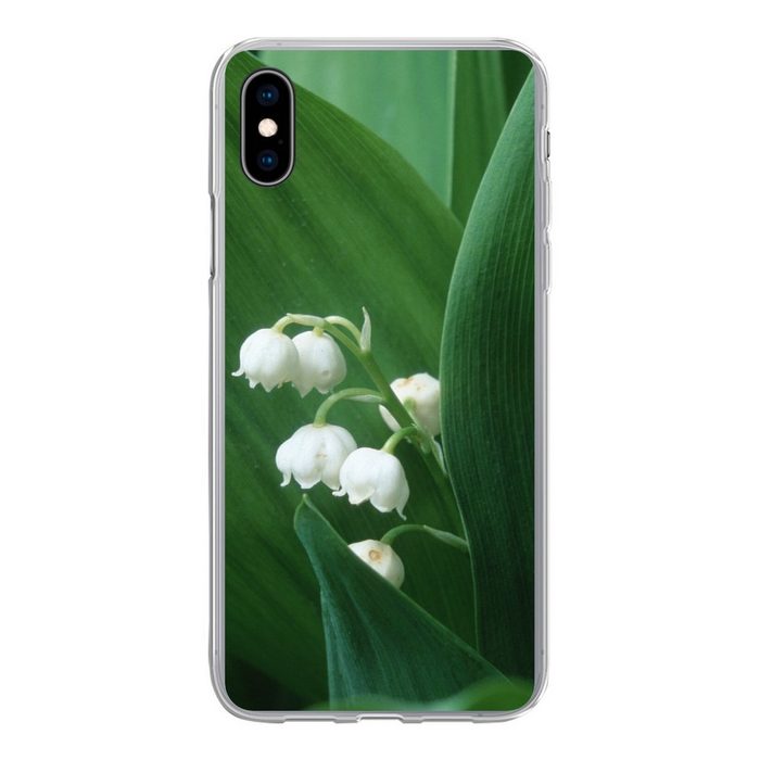 MuchoWow Handyhülle Die dunkelgrünen Blätter um die Lilie von Dalen Handyhülle Apple iPhone Xs Smartphone-Bumper Print Handy