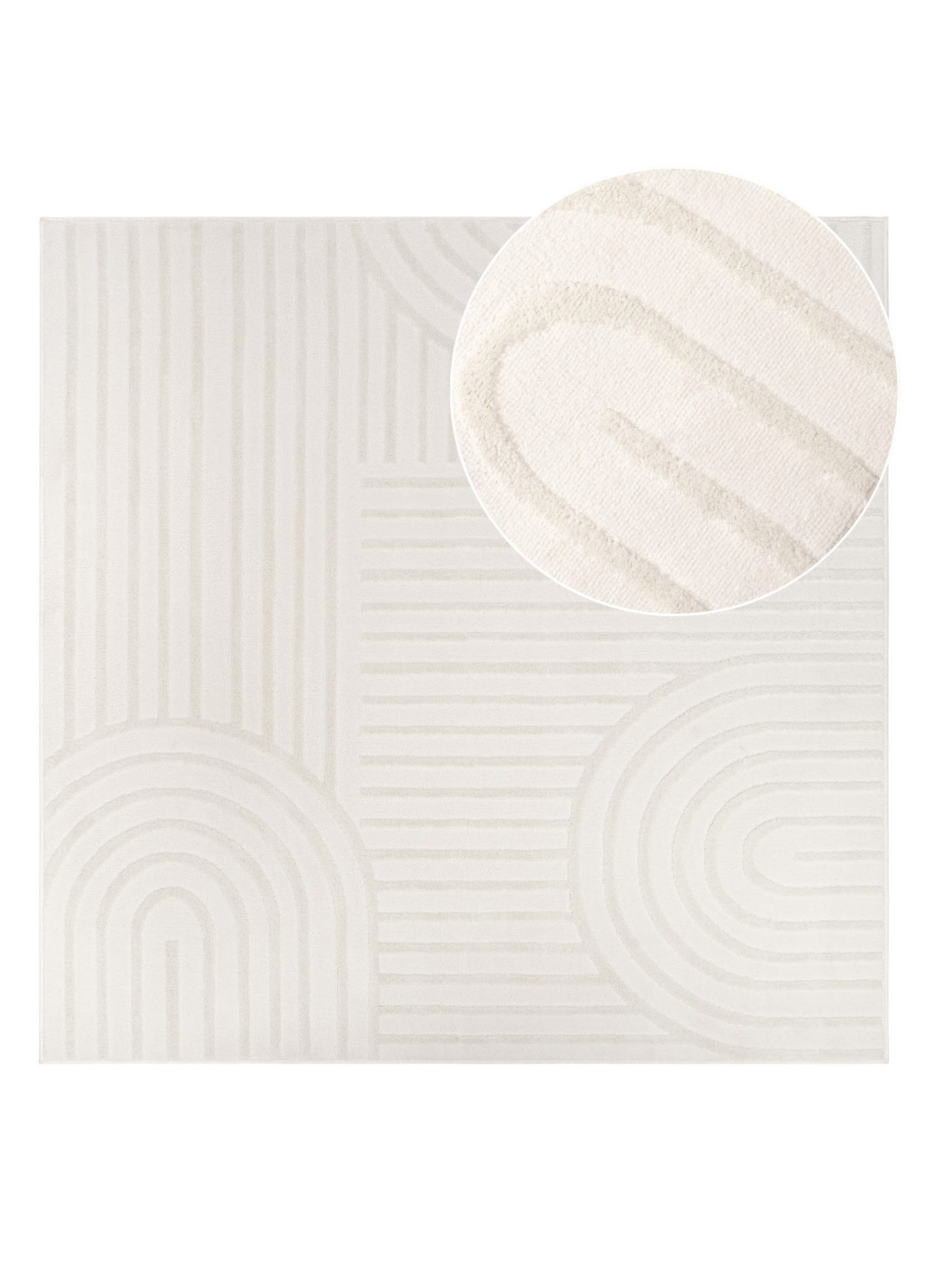 Tapiso Teppich HYGGE, quadratisch, Höhe: 9 mm, Wohnzimmer, Schlafzimmer, pflegeleicht