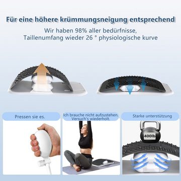 HYIEAR Rückentrainer Rückenmassagegerät(Schwarz 1 Stück), verstellbares/Airbag-Stützdesign, Geeignet bei Lendenwirbelstützen, Skoliose, Ischias