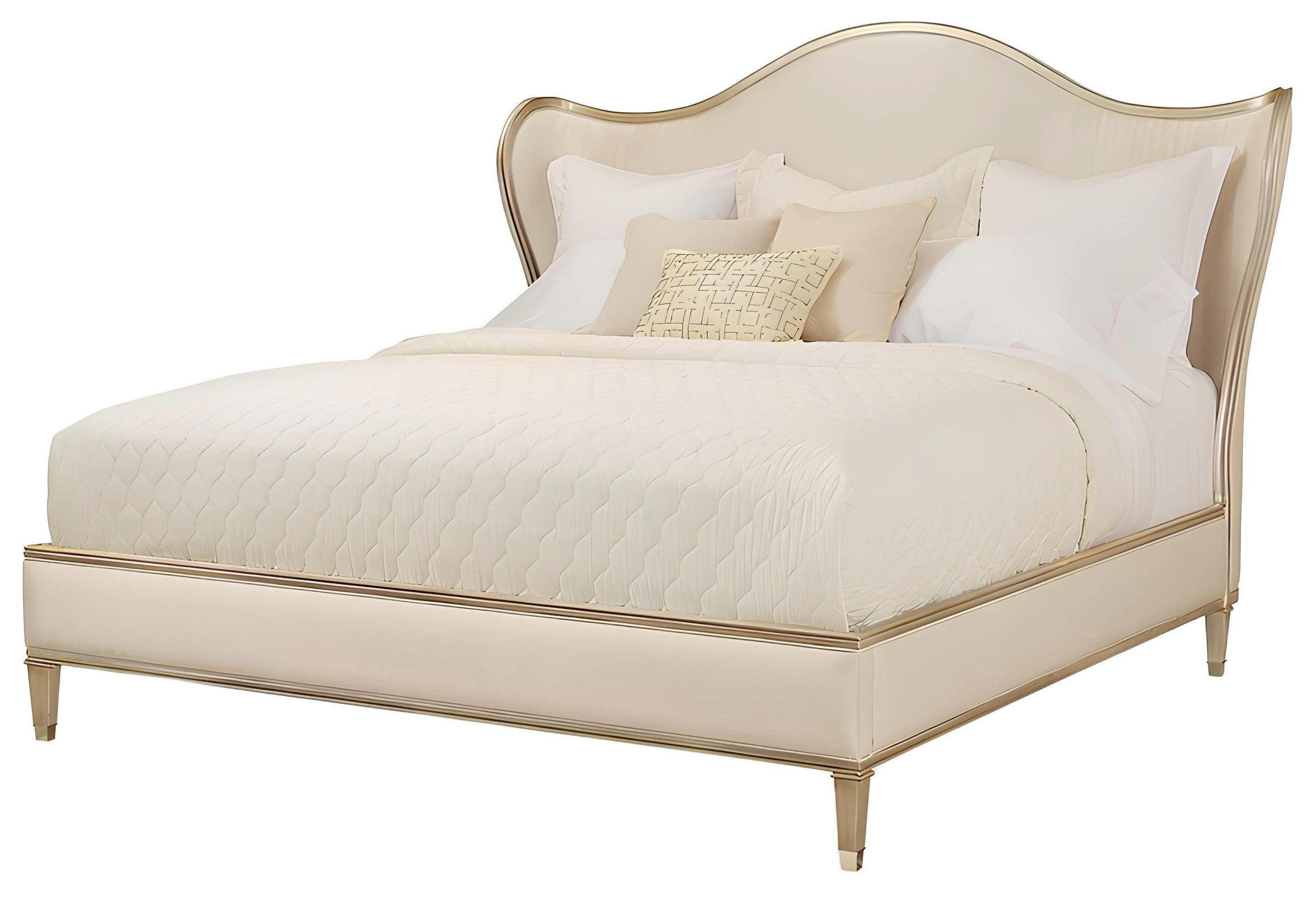 Xlmoebel Bett Königliches Stoffbett für Luxus und Eleganz im Palasthotel (1-tlg., Bett), Hergestellt in Europa