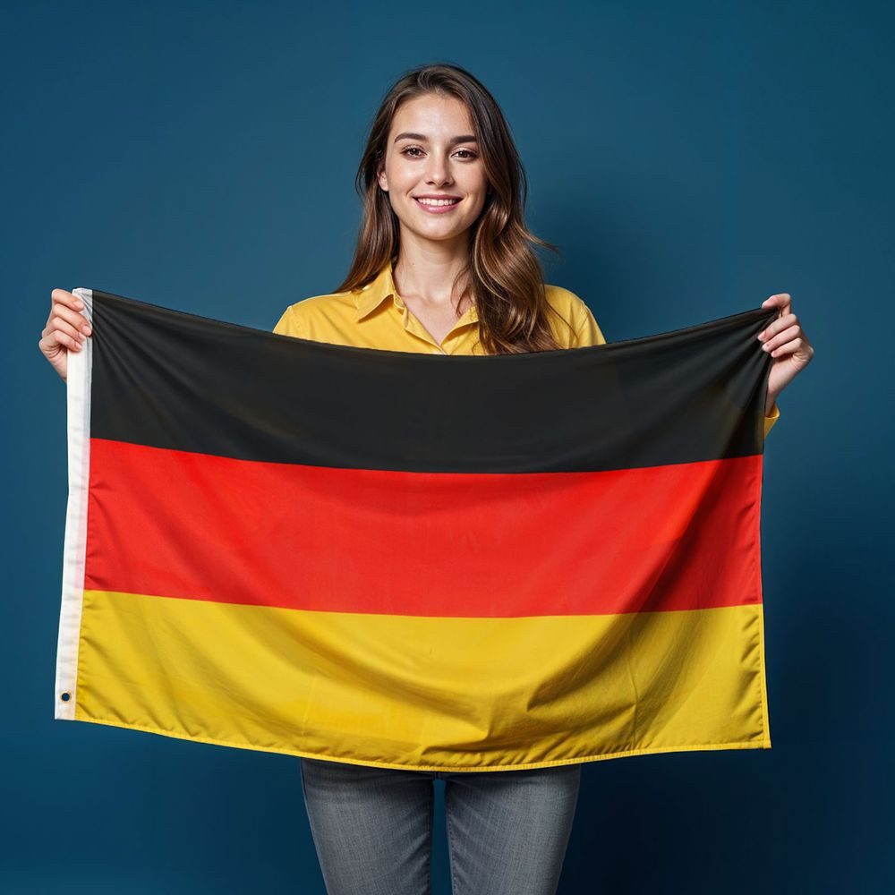 PHENO FLAGS Flagge Deutschland Flagge - Deutsche Fahne (Hissflagge für Fahnenmast), Inkl. 2 Messing Ösen