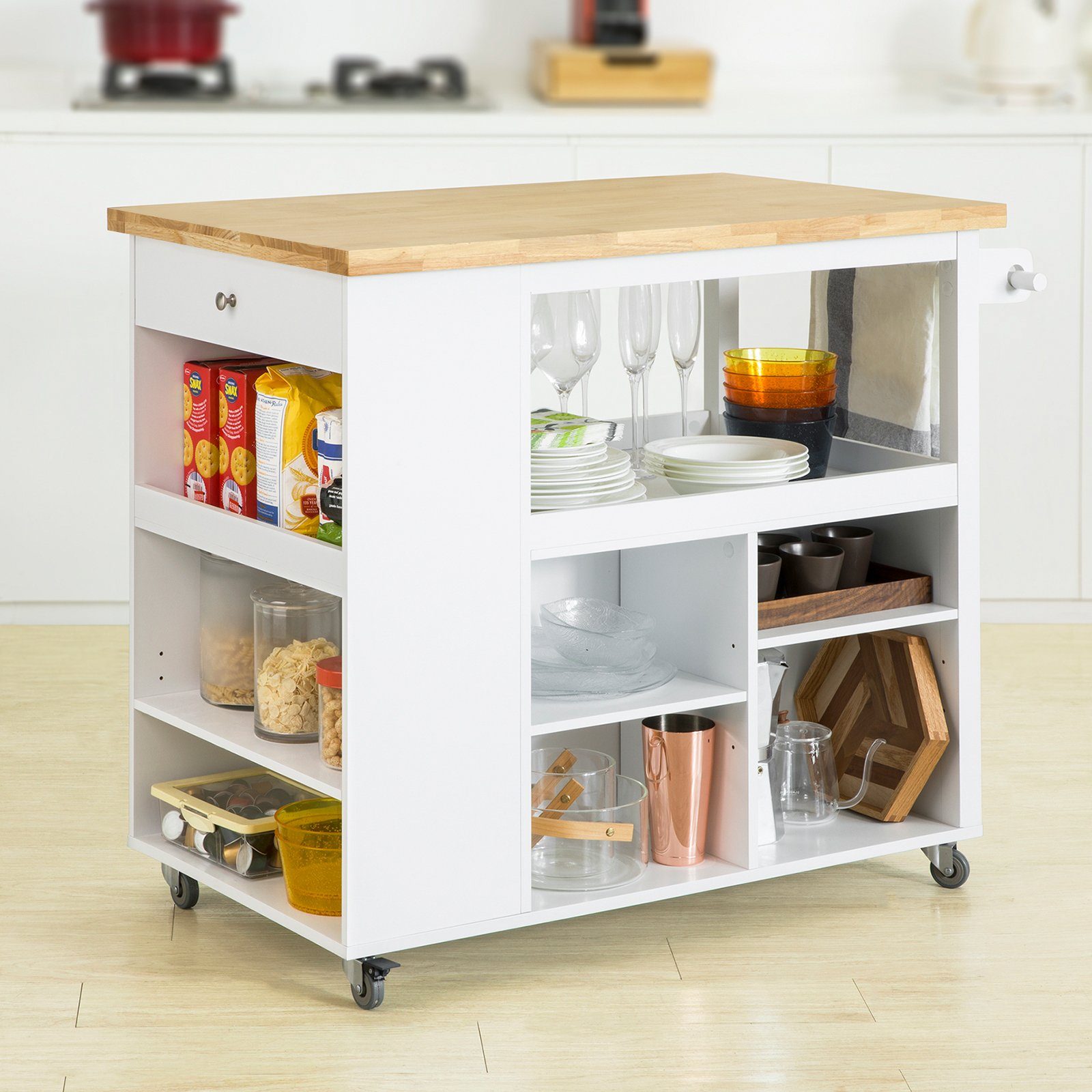 SoBuy Küchenwagen FKW97, Kücheninsel Küchenschrank Sideboard günstig online kaufen