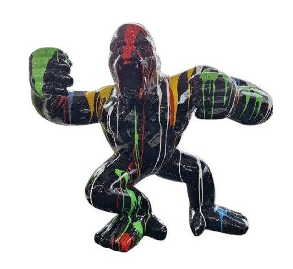 JVmoebel Skulptur Gorilla Skulpture Abstrakt Design Massiv Schwarz Bunt Figur Sofort (1 St., Skulpture), Made in Europa