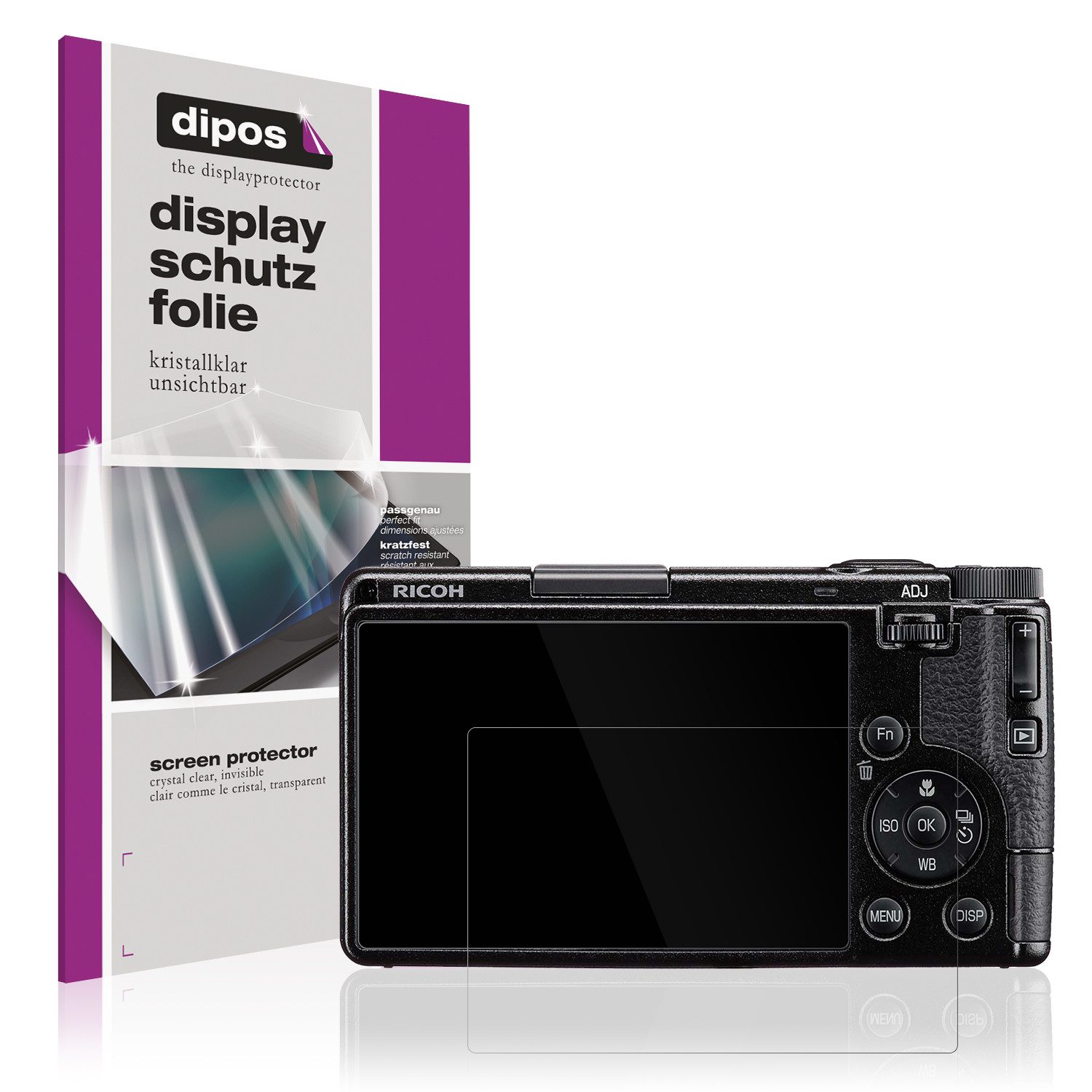 dipos Displayschutzfolie Schutzfolie für Ricoh GR IV, 4 Stück, Displayschutz Schutz Folie Made in Germany