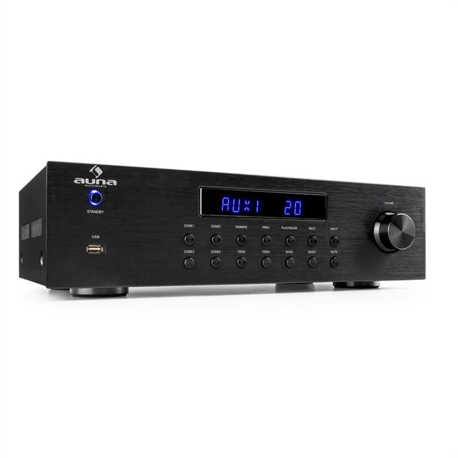 Auna AV2-CD850BT Audioverstärker (Anzahl Kanäle: 4-Kanal, 400 W) Schwarz