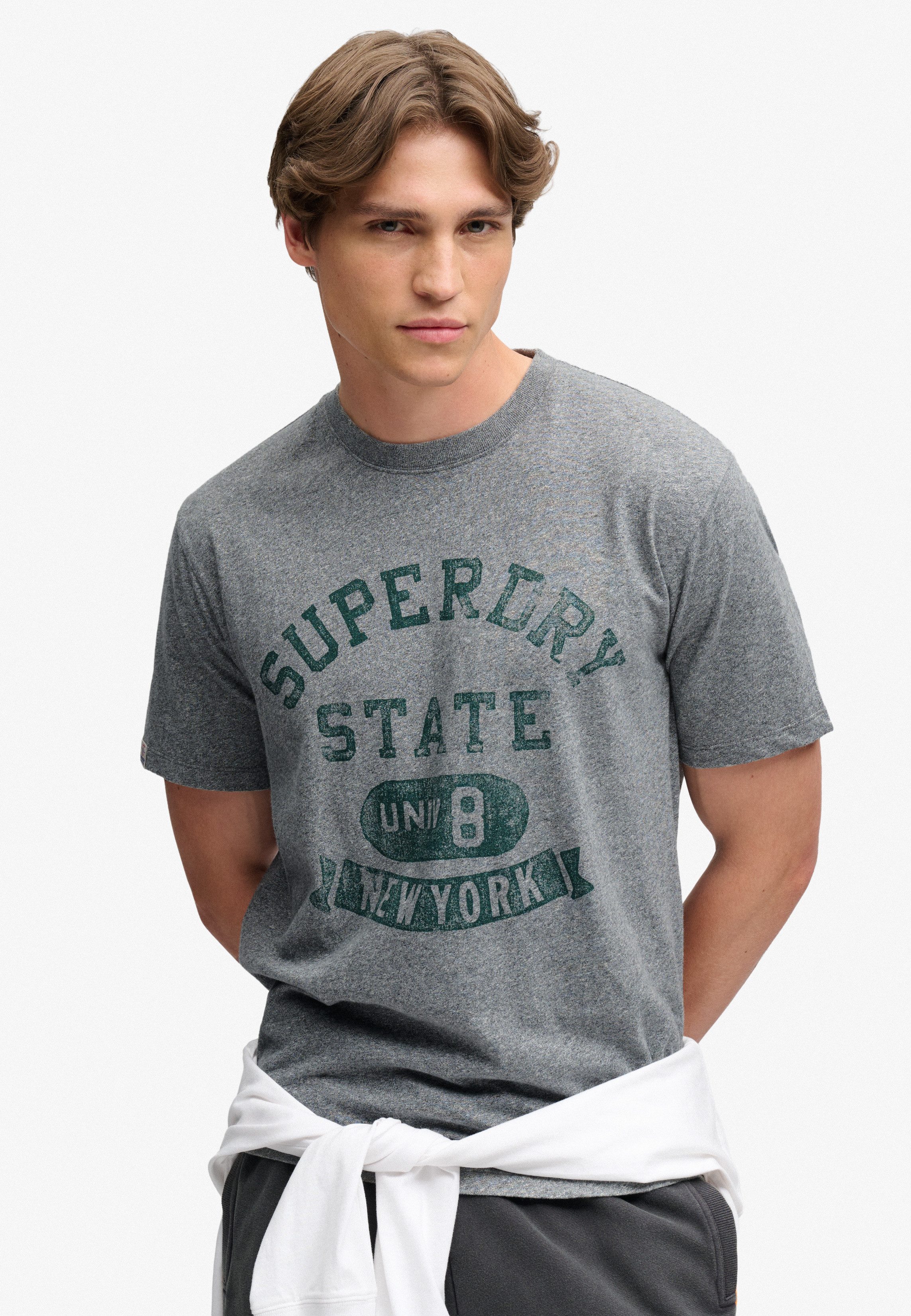 Superdry Rundhalsshirt ATH ESS TEE Baumwolle, loose fit