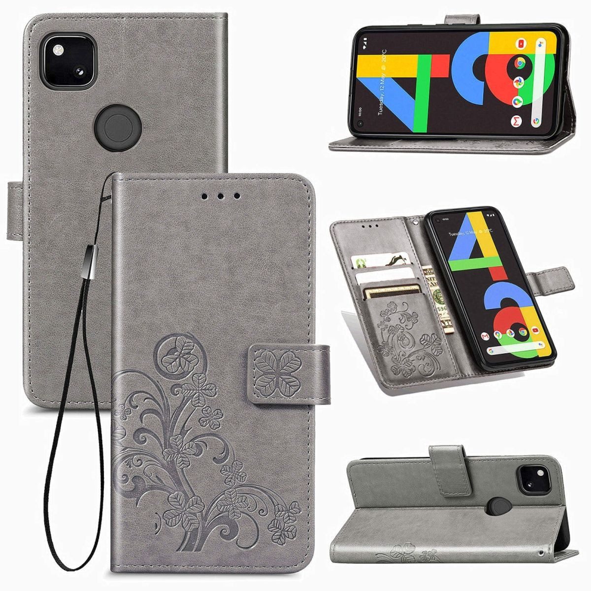 König Design Handyhülle Google Pixel 4A, Schutzhülle Schutztasche Case Cover Etuis Wallet Klapptasche Bookstyle